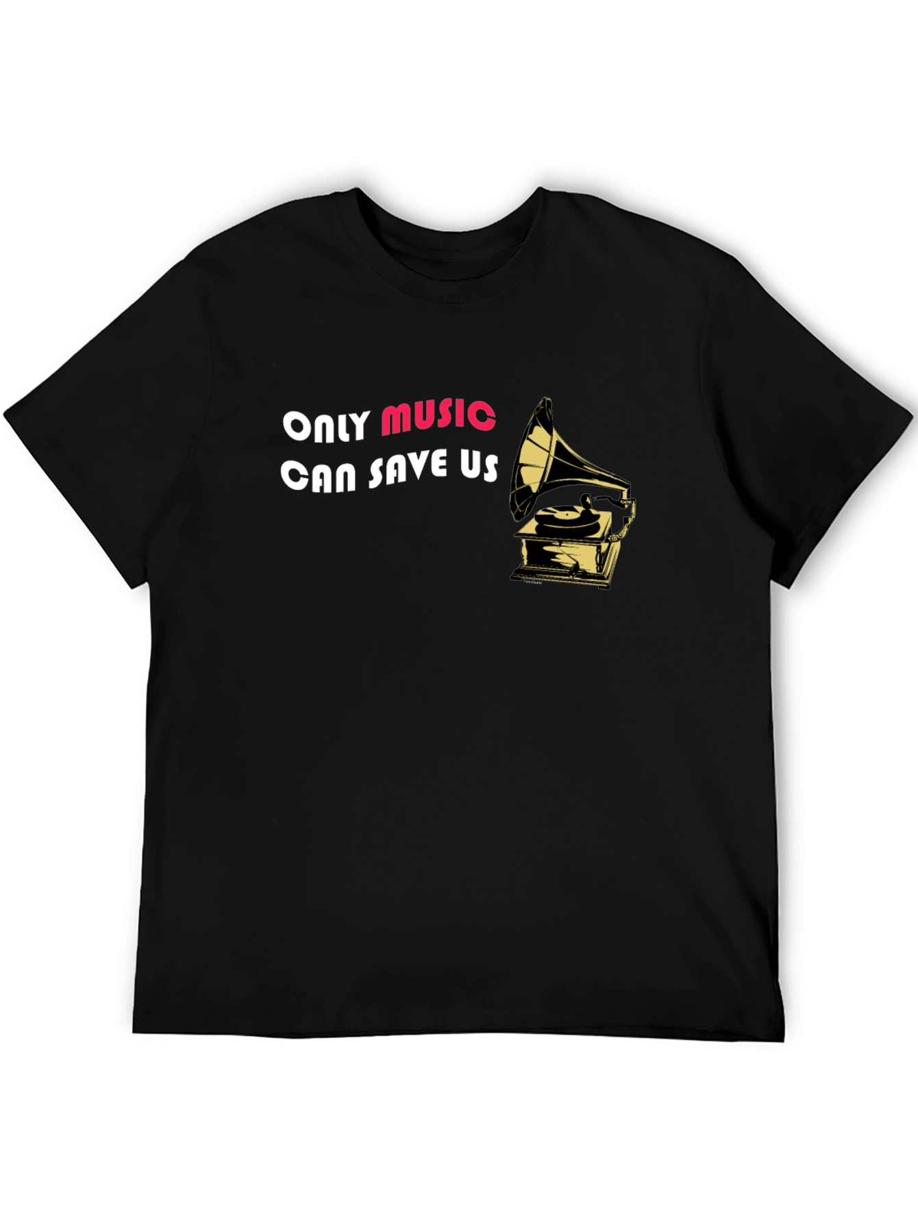 Music Saves Black Graphic Tee