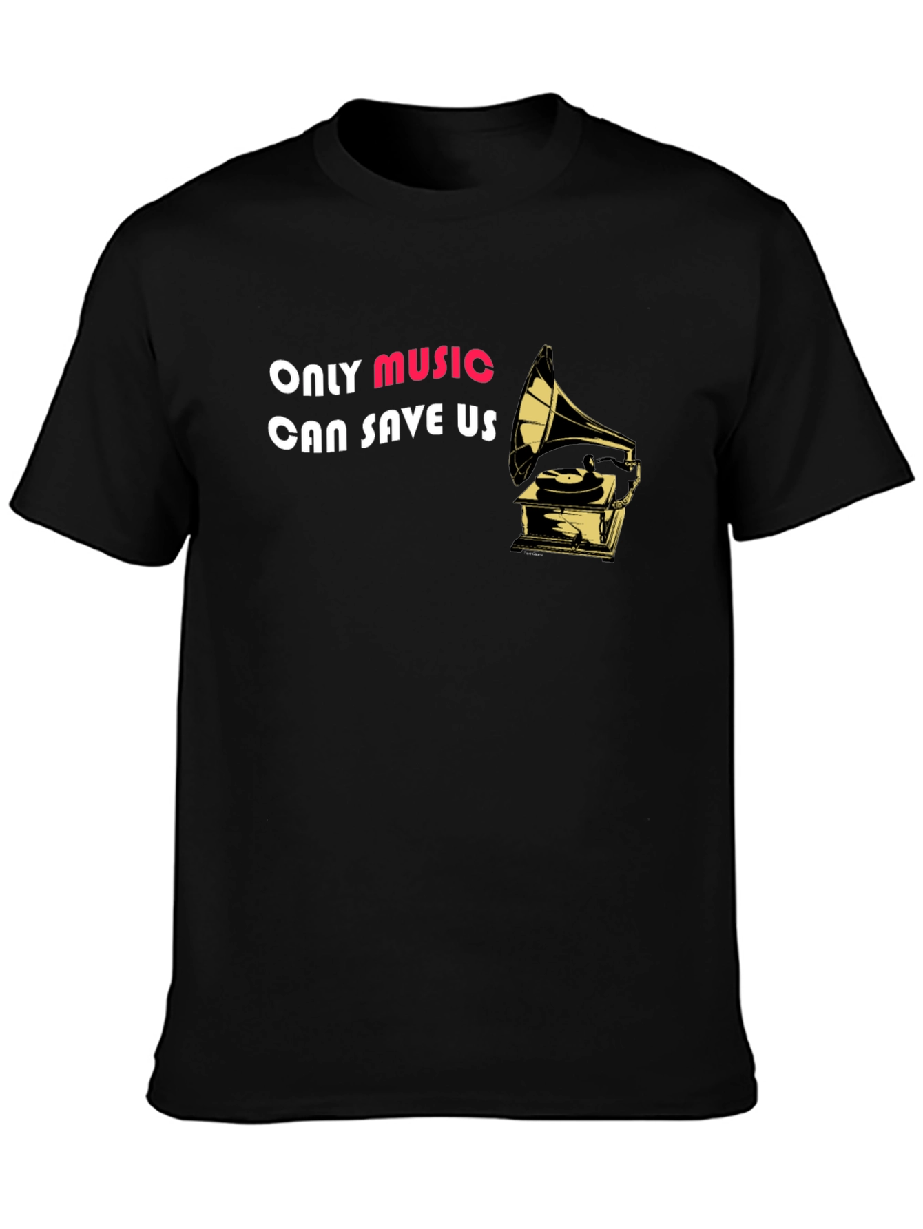 Music Saves Black Graphic Tee