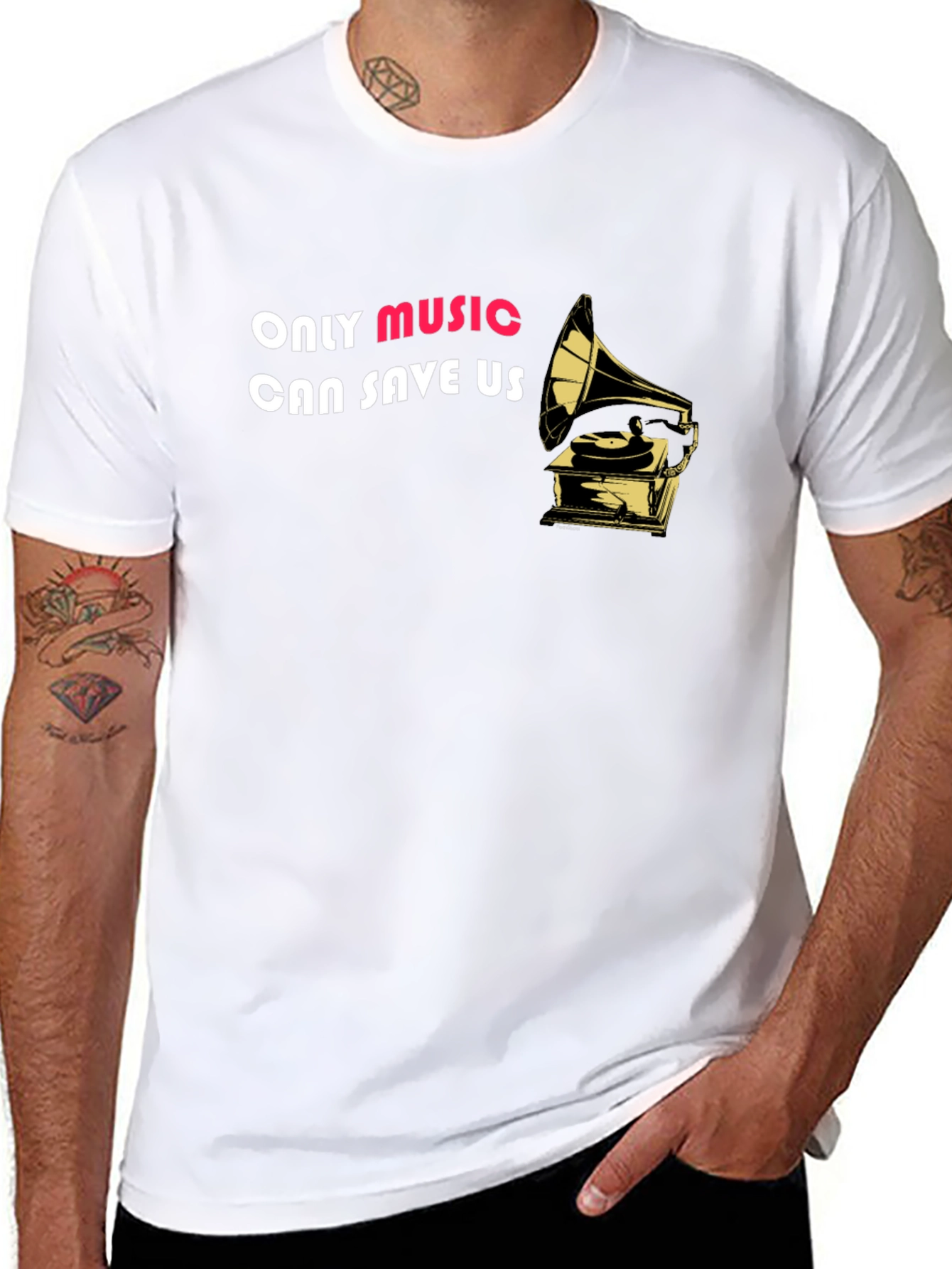 Music Saves Black Graphic Tee