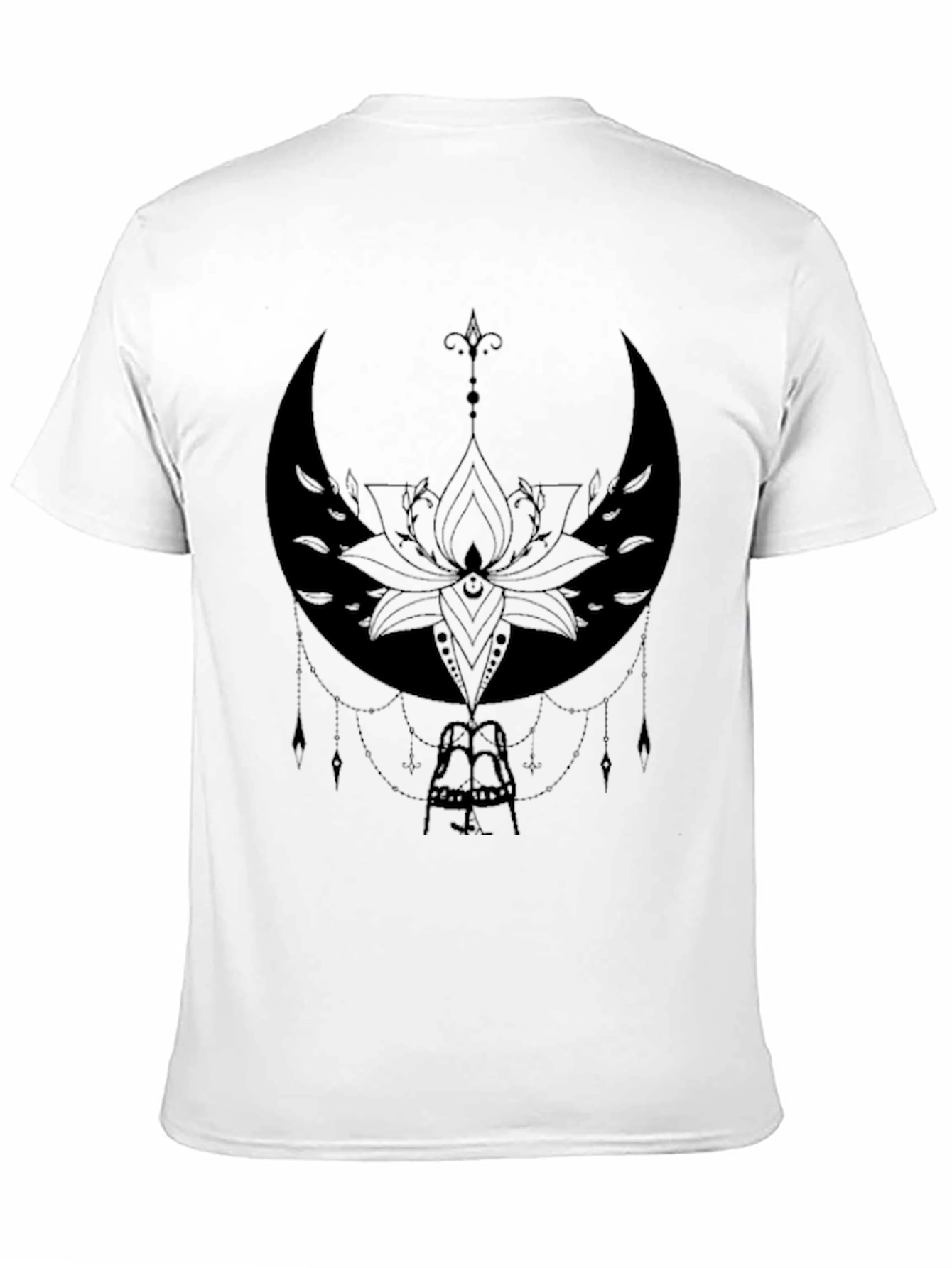 Mystic Moon Lotus Graphic Tee - Black