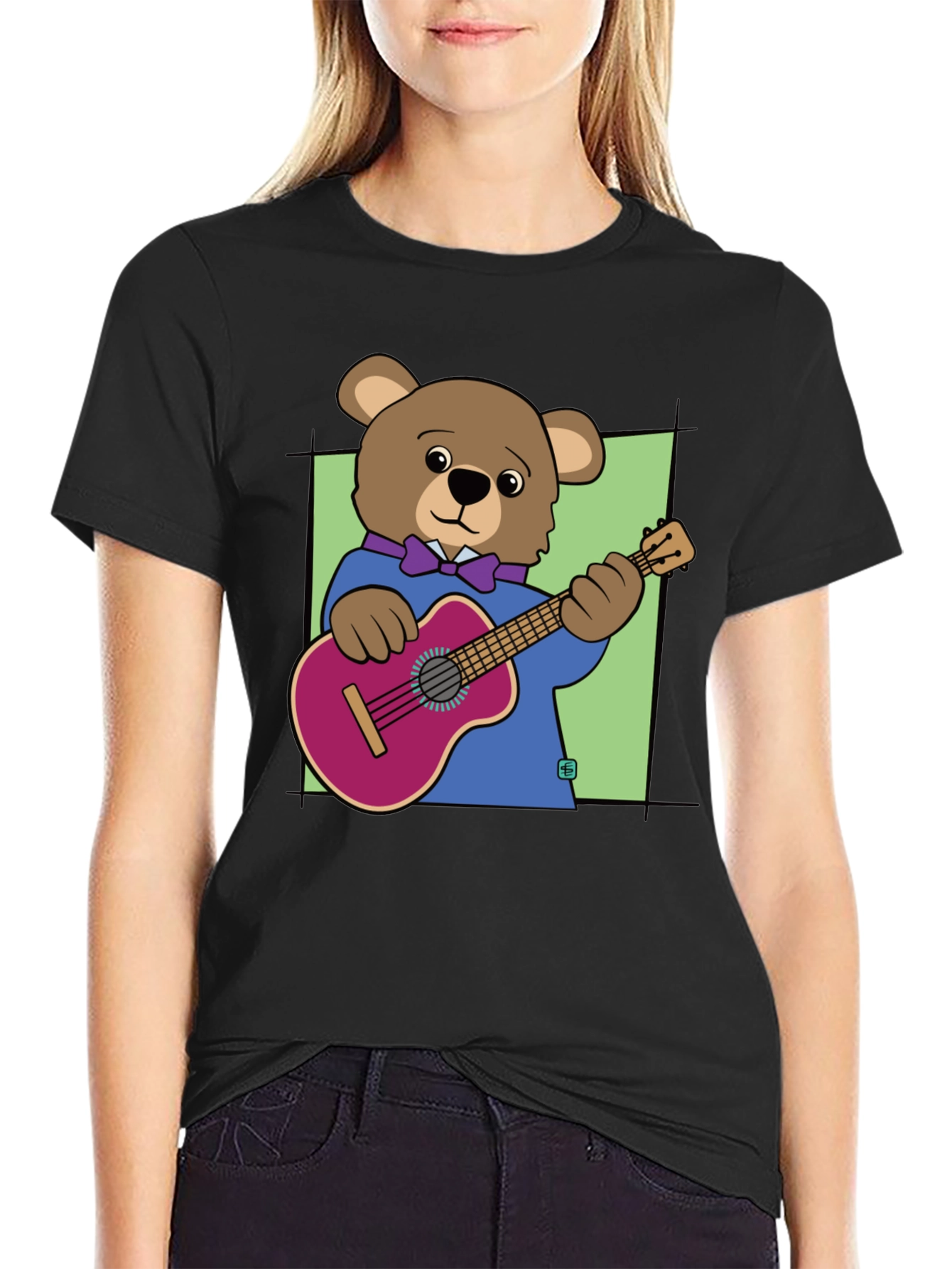 Bear Playing Guitar Graphic Tee - Cool Musician T-Shirt