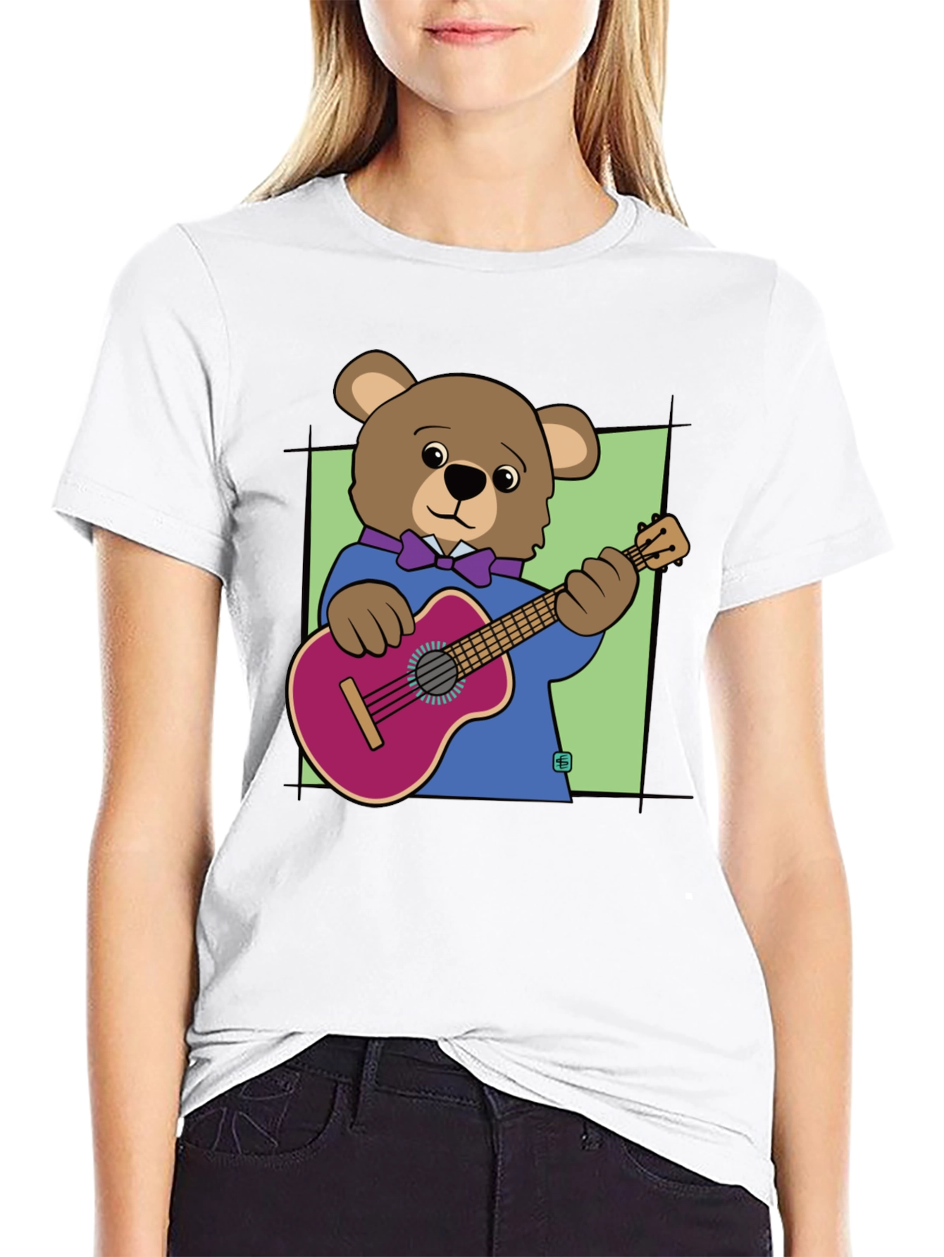Bear Playing Guitar Graphic Tee - Cool Musician T-Shirt