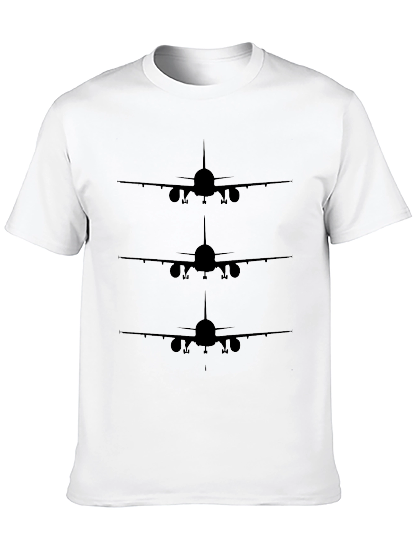 Airplane Silhouette Black T-Shirt