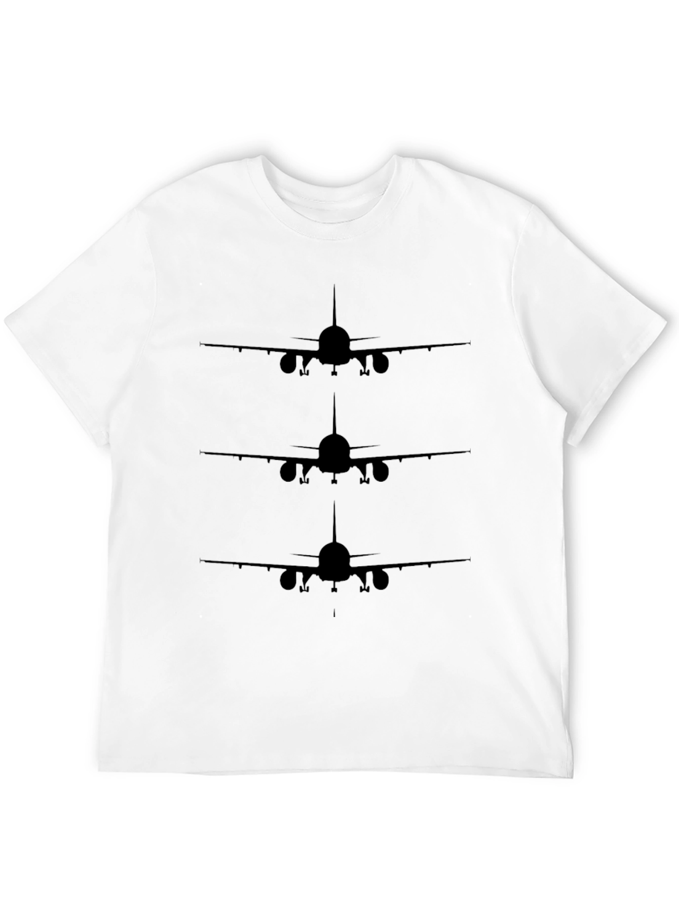 Airplane Silhouette Black T-Shirt