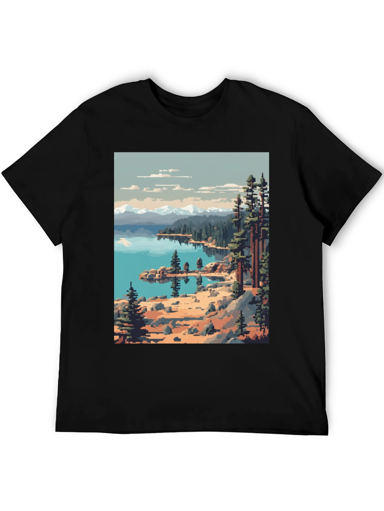 Pixel Art Nature Scene Graphic Tee
