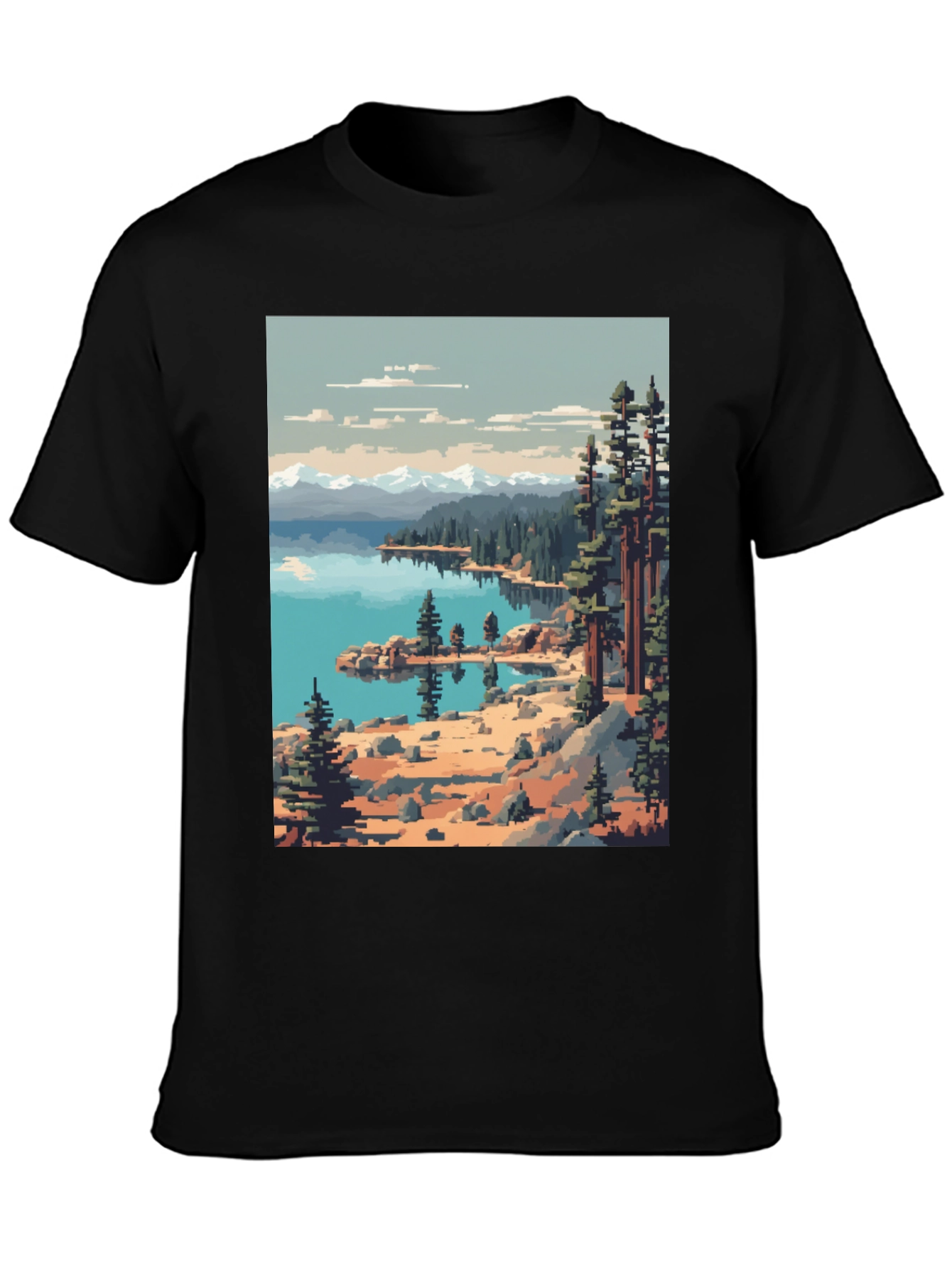 Pixel Art Nature Scene Graphic Tee