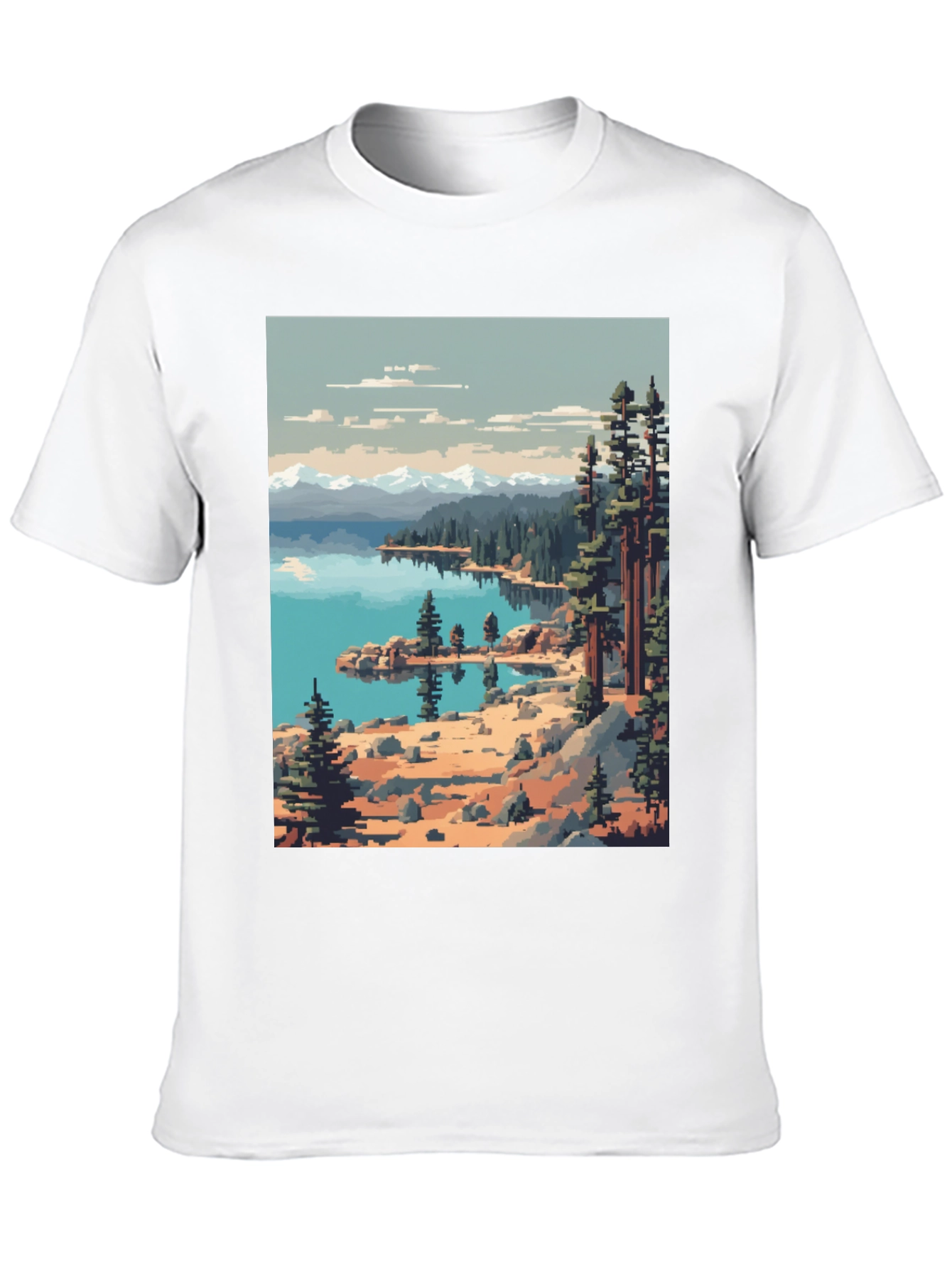 Pixel Art Nature Scene Graphic Tee