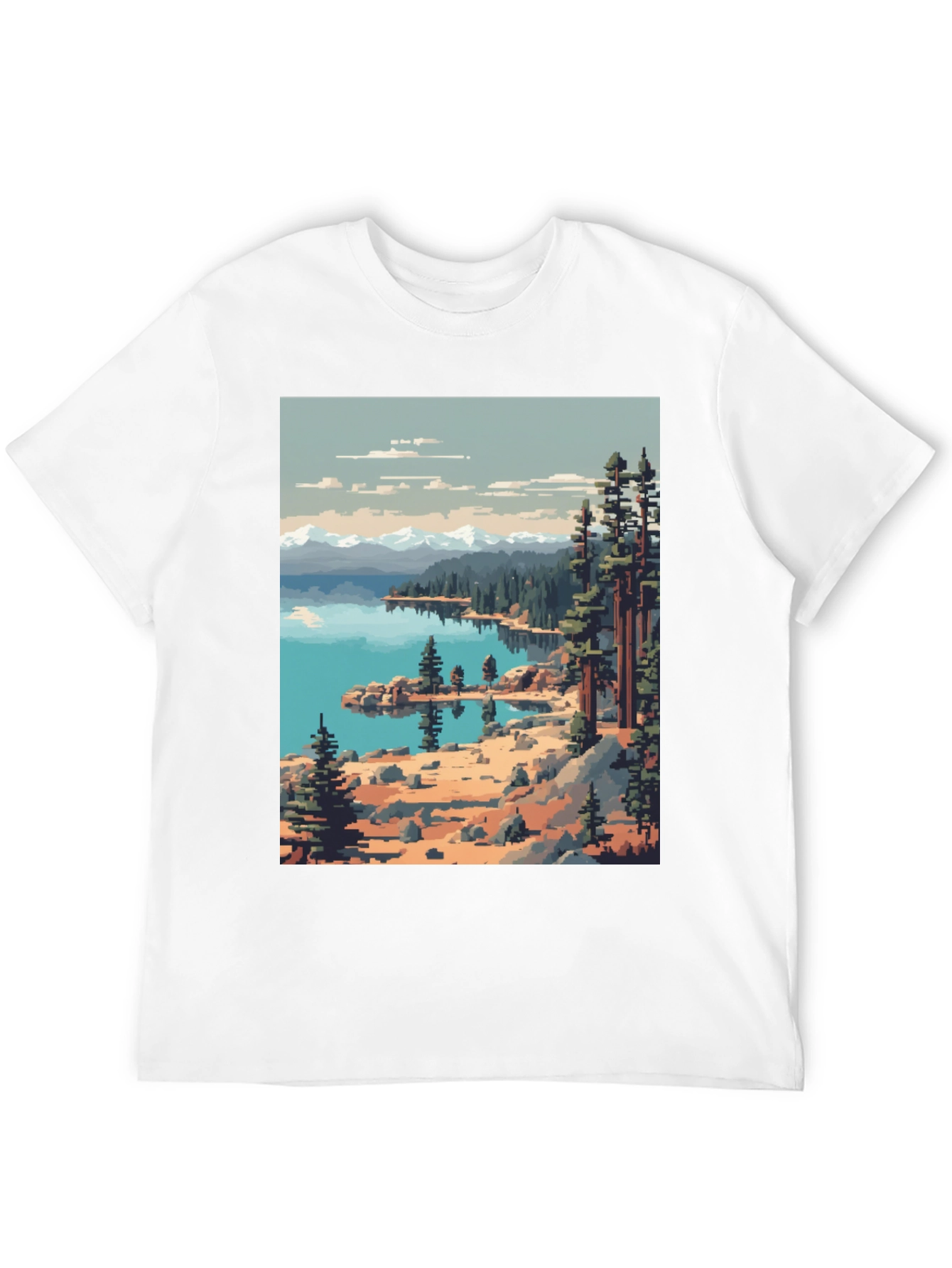 Pixel Art Nature Scene Graphic Tee