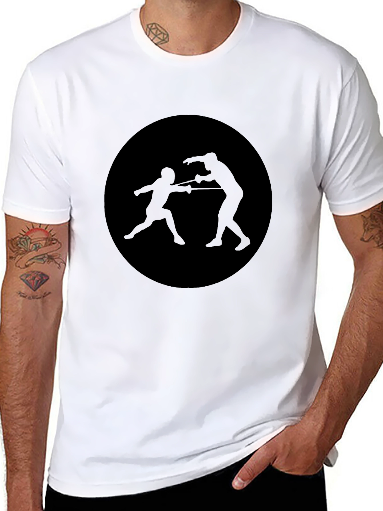 Fencing Silhouette T-Shirt - Black