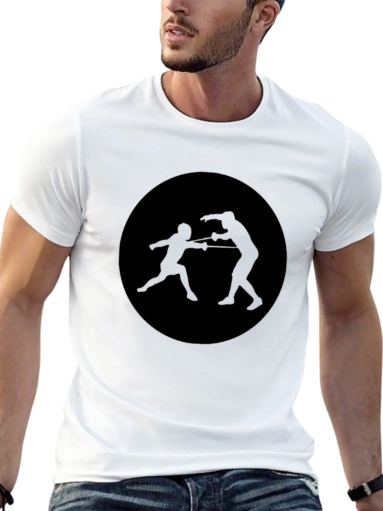 Fencing Silhouette T-Shirt - Black