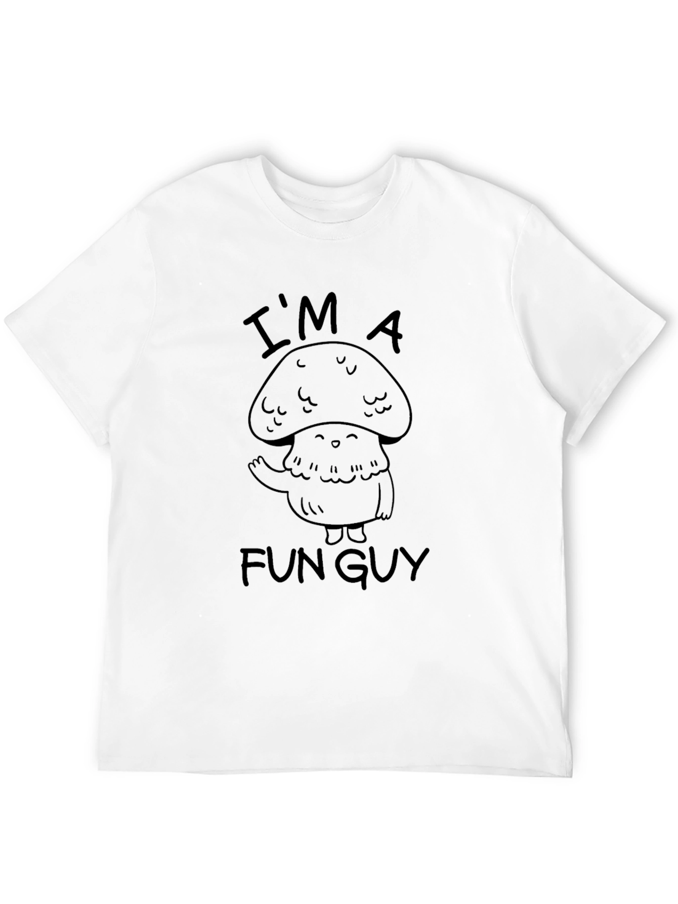 Fun Guy Mushroom Graphic Tee - Black