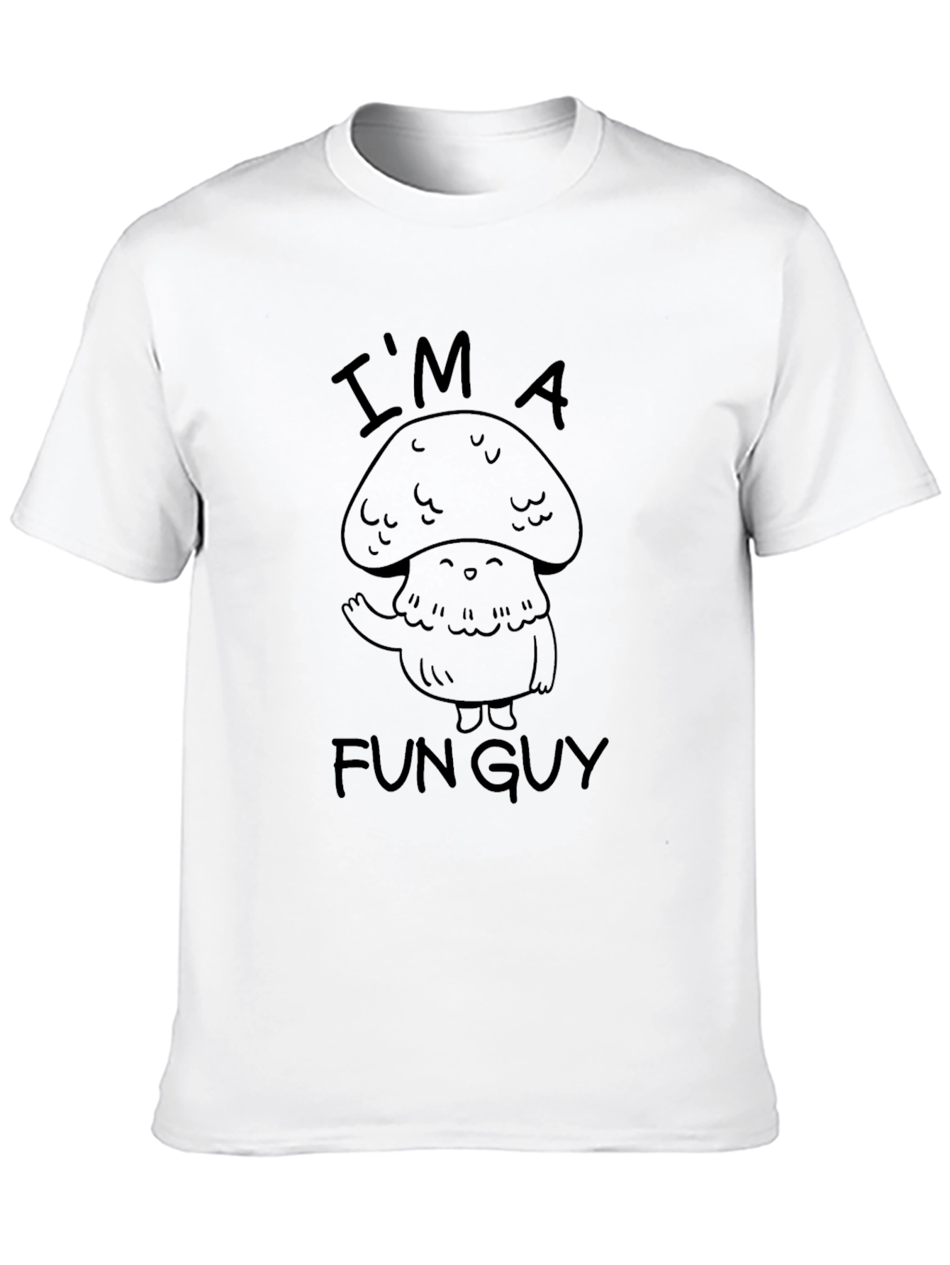 Fun Guy Mushroom Graphic Tee - Black