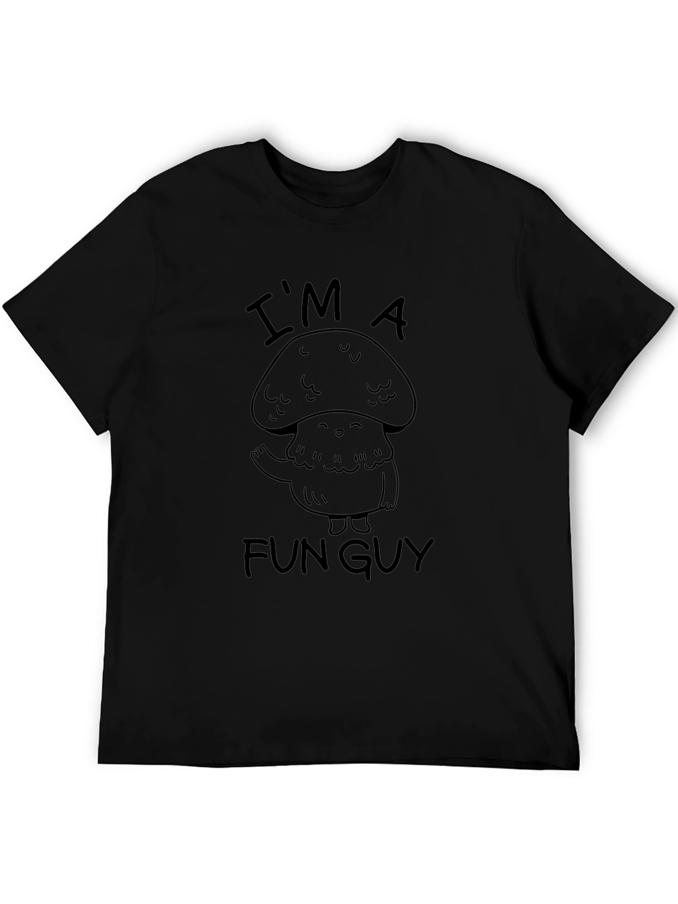 Fun Guy Mushroom Graphic Tee - Black