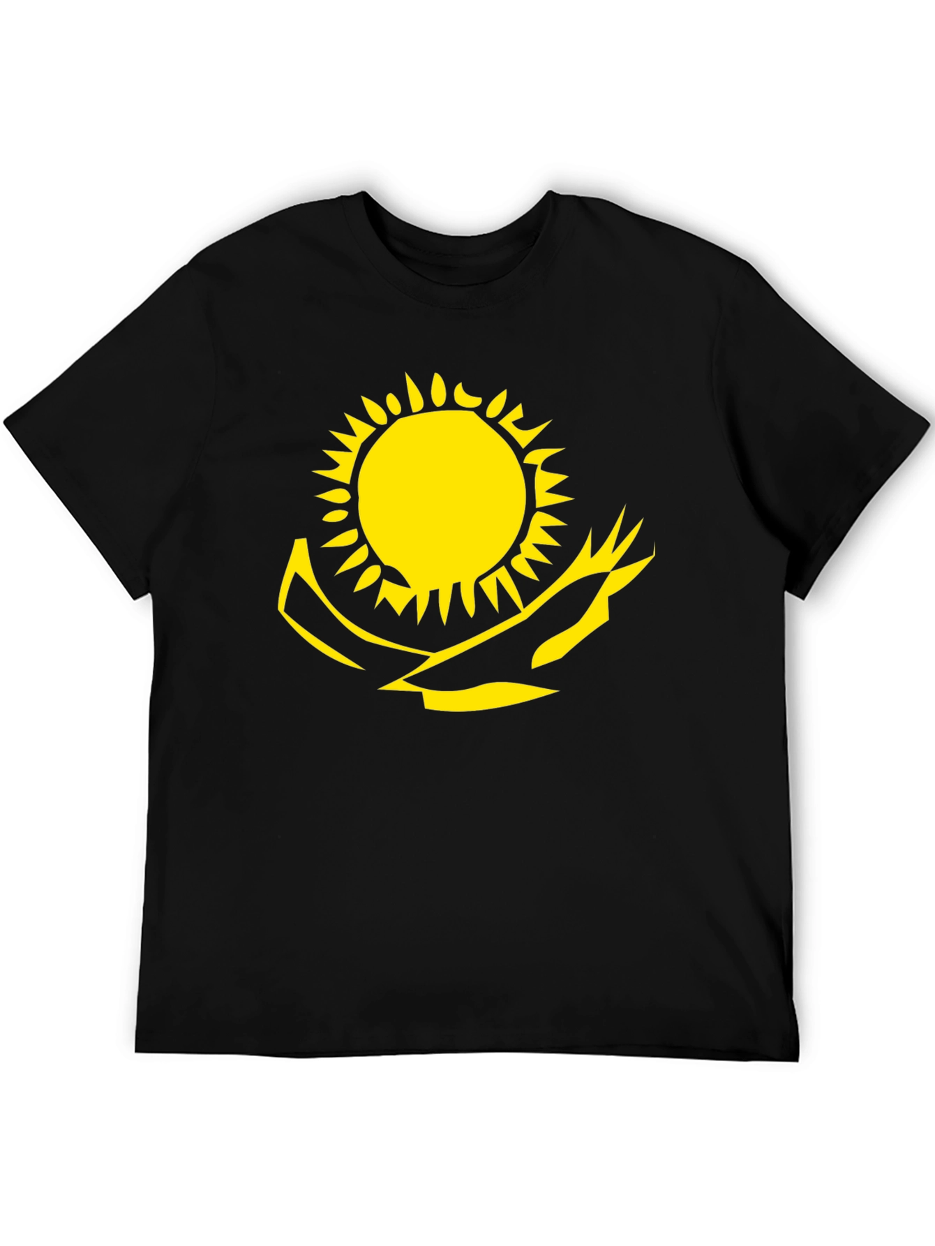 Kazakhstan Flag Graphic Tee - Stylish Black T-Shirt