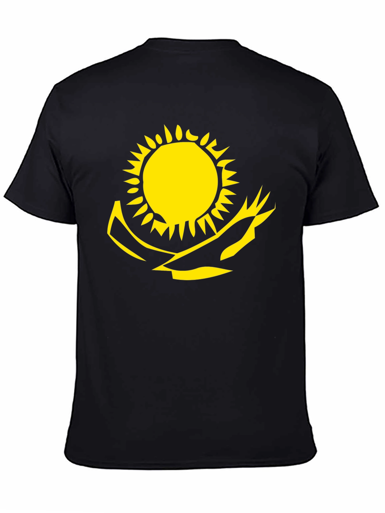 Kazakhstan Flag Graphic Tee - Stylish Black T-Shirt