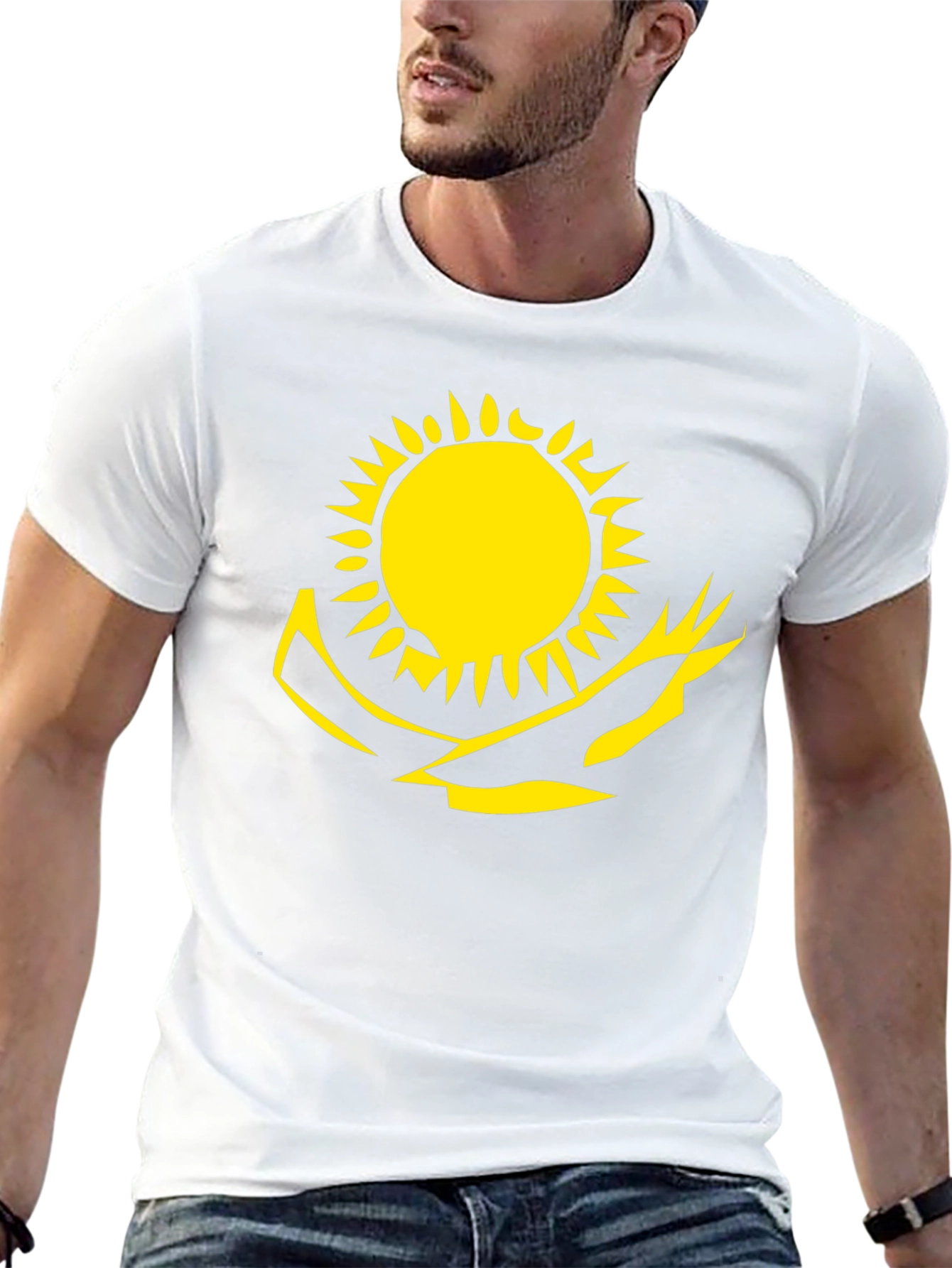 Kazakhstan Flag Graphic Tee - Stylish Black T-Shirt