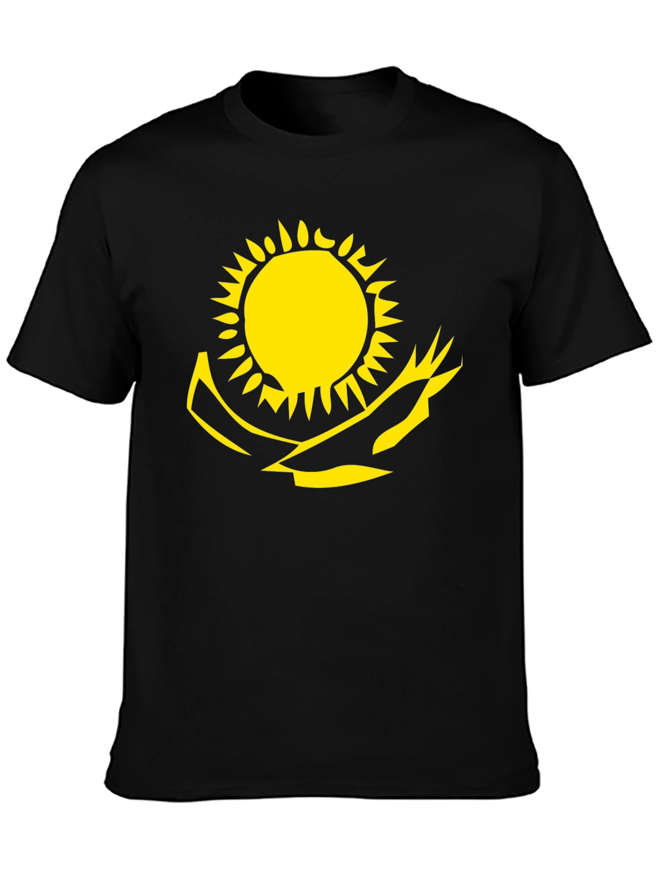 Kazakhstan Flag Graphic Tee - Stylish Black T-Shirt