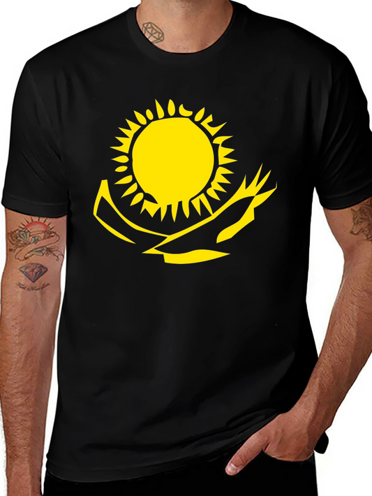 Kazakhstan Flag Graphic Tee - Stylish Black T-Shirt