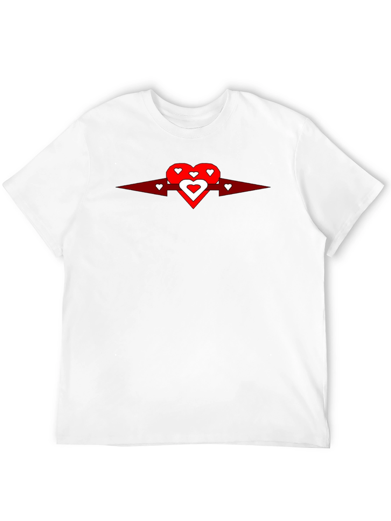 Heart Arrow Graphic Tee - Black Cotton Casual Shirt