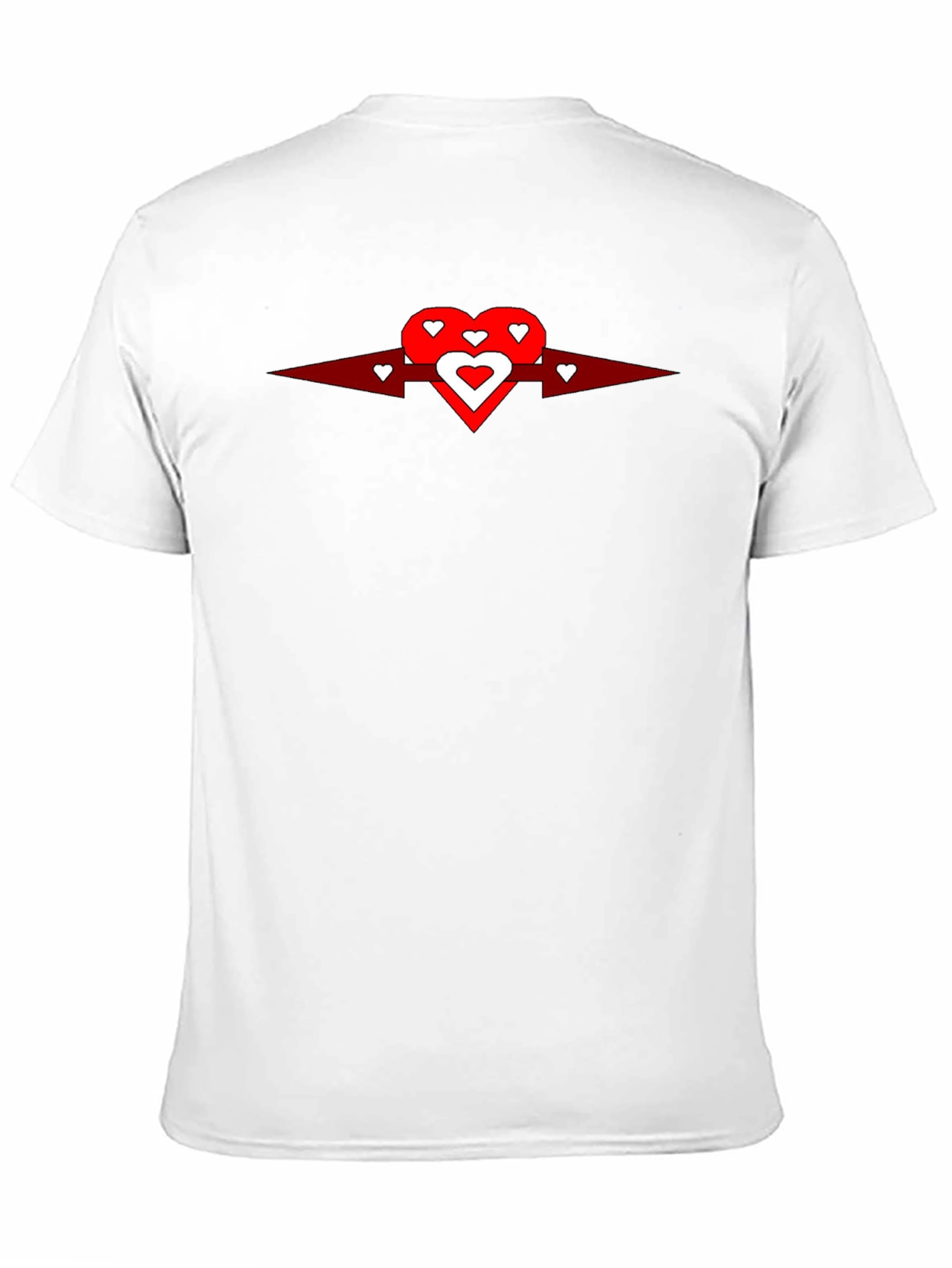 Heart Arrow Graphic Tee - Black Cotton Casual Shirt