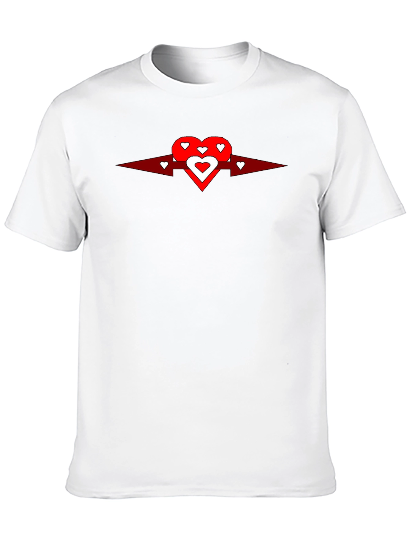 Heart Arrow Graphic Tee - Black Cotton Casual Shirt