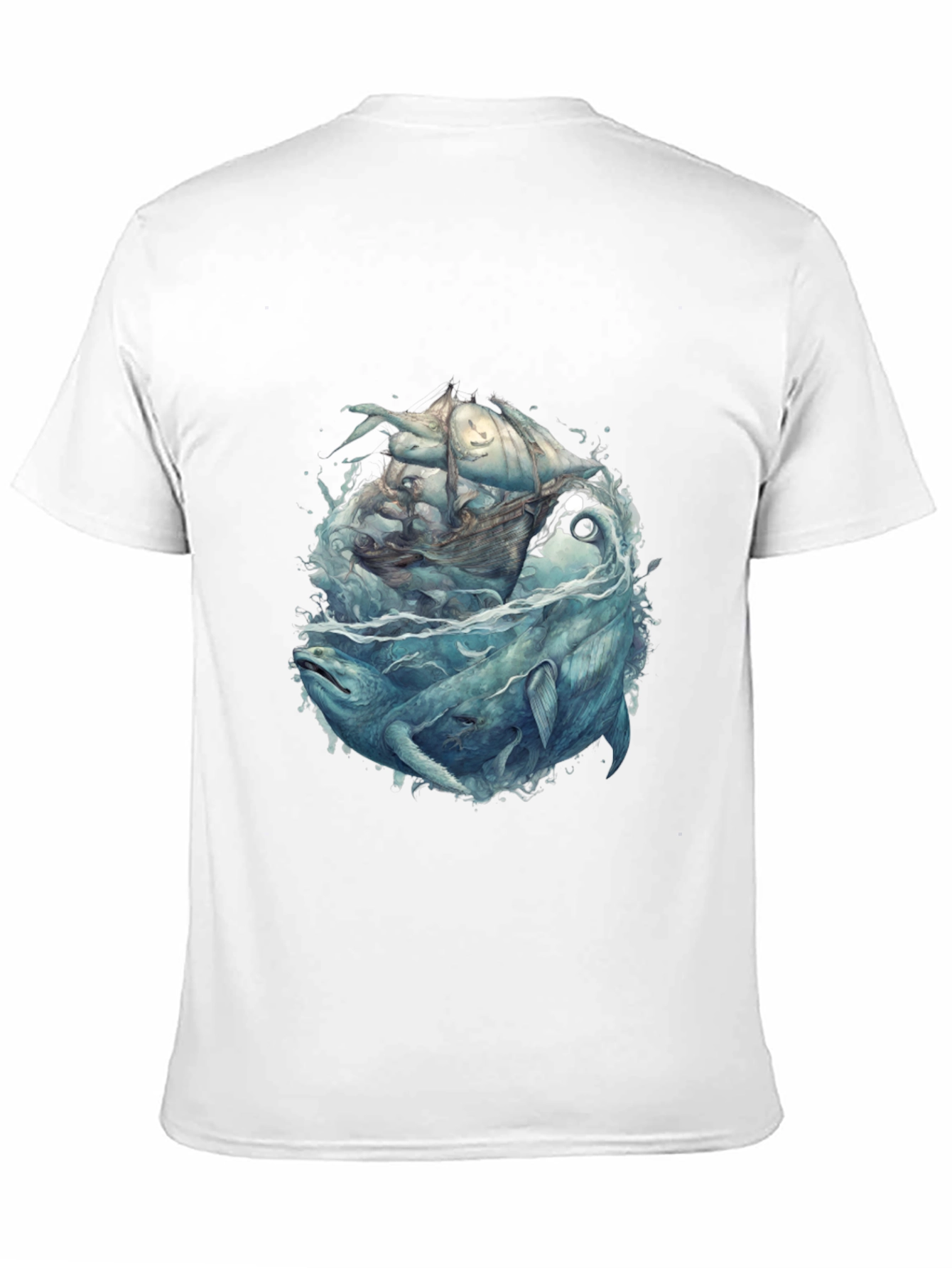 Whale & Ship Graphic Tee - Mens Black T-Shirt
