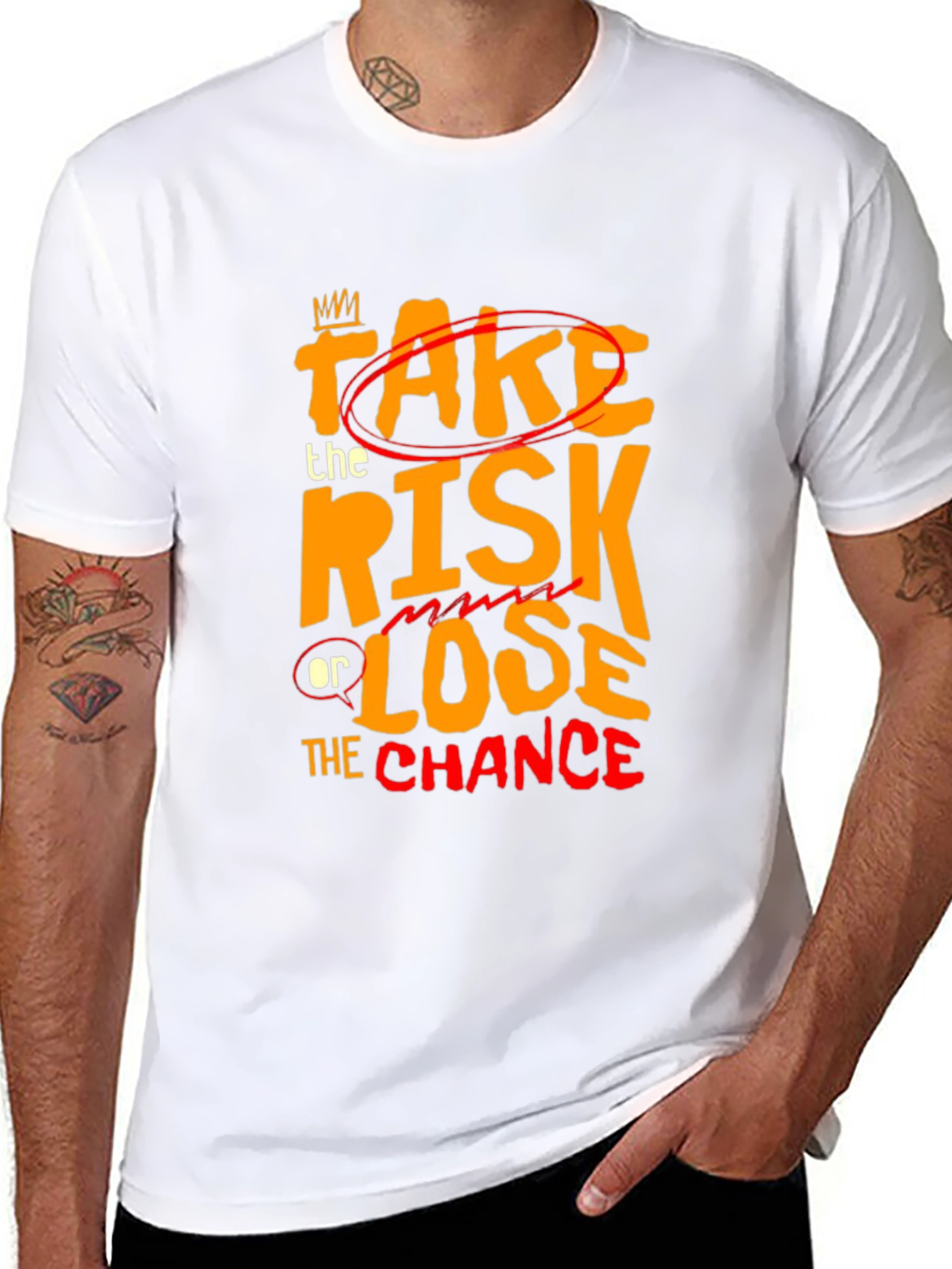 Take the Risk Graphic Tee - Motivational Black T-Shirt