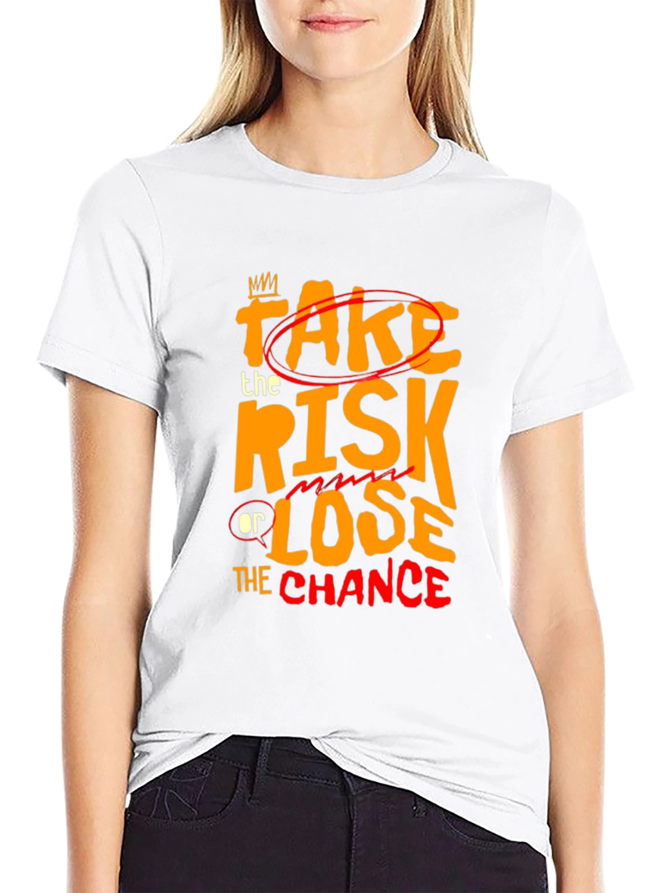 Take the Risk Graphic Tee - Motivational Black T-Shirt