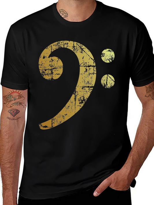 Vintage Bass Clef Graphic T-Shirt