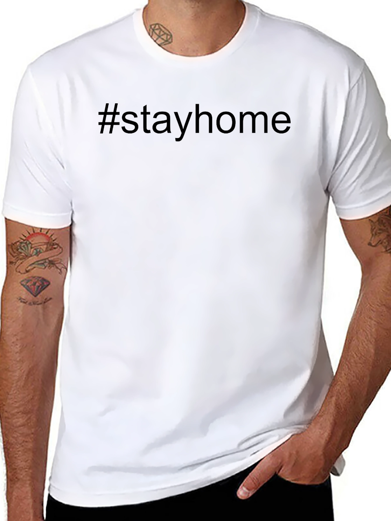 #stayhome Black T-Shirt - Trendy Quarantine Style