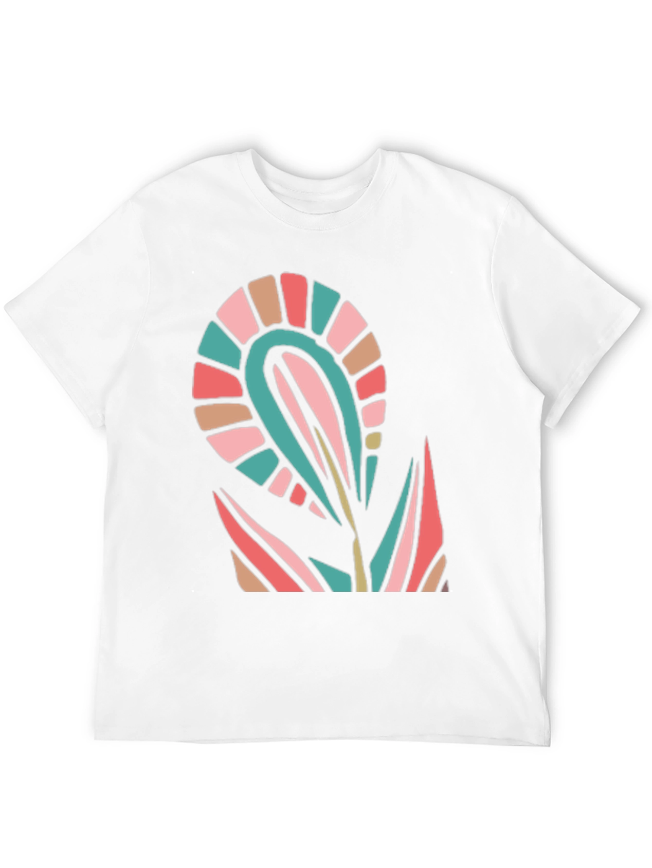 Modern Floral Graphic Black T-Shirt