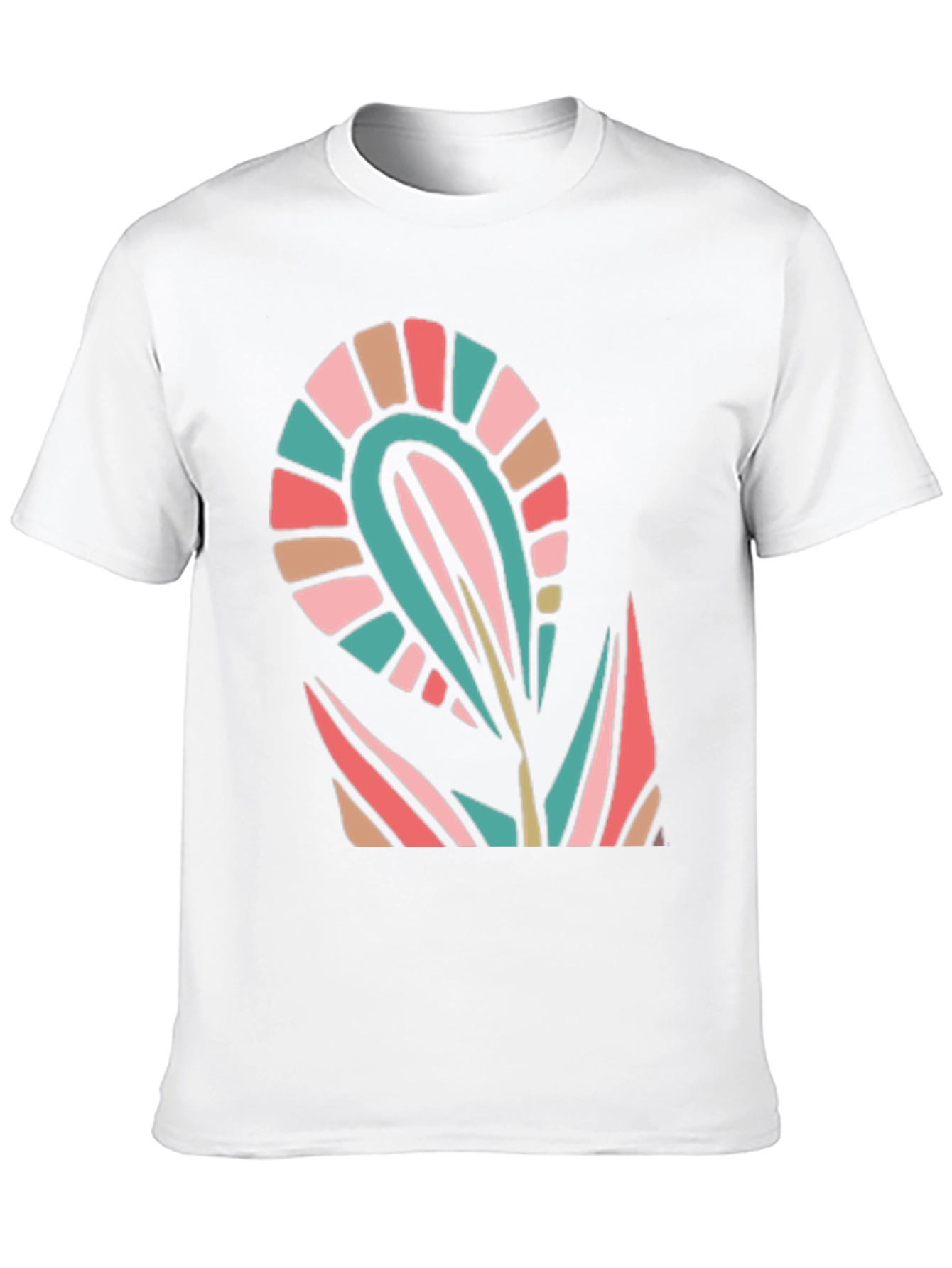 Modern Floral Graphic Black T-Shirt