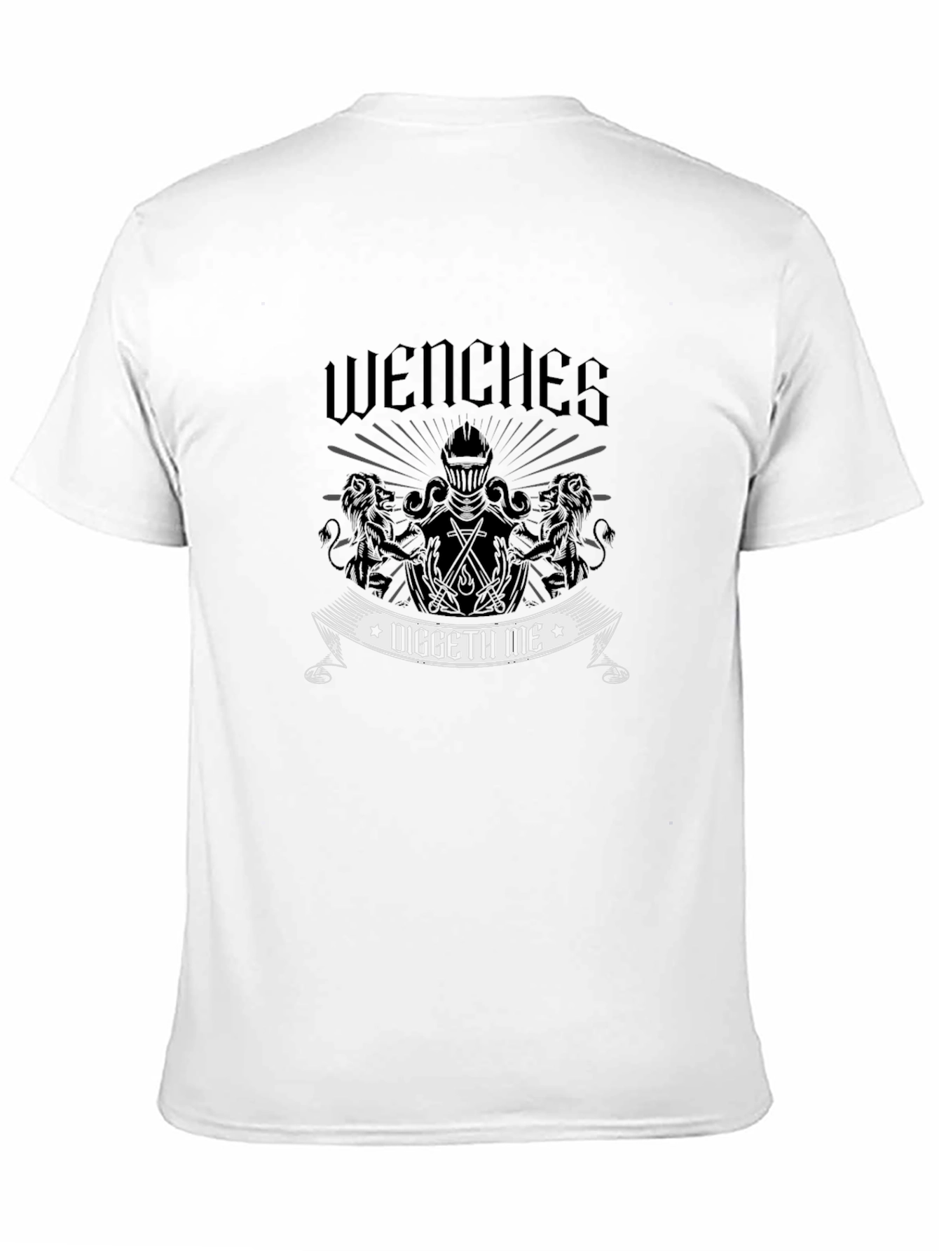 Wenches Diggeth Me Black T-Shirt - Medieval Knight Design