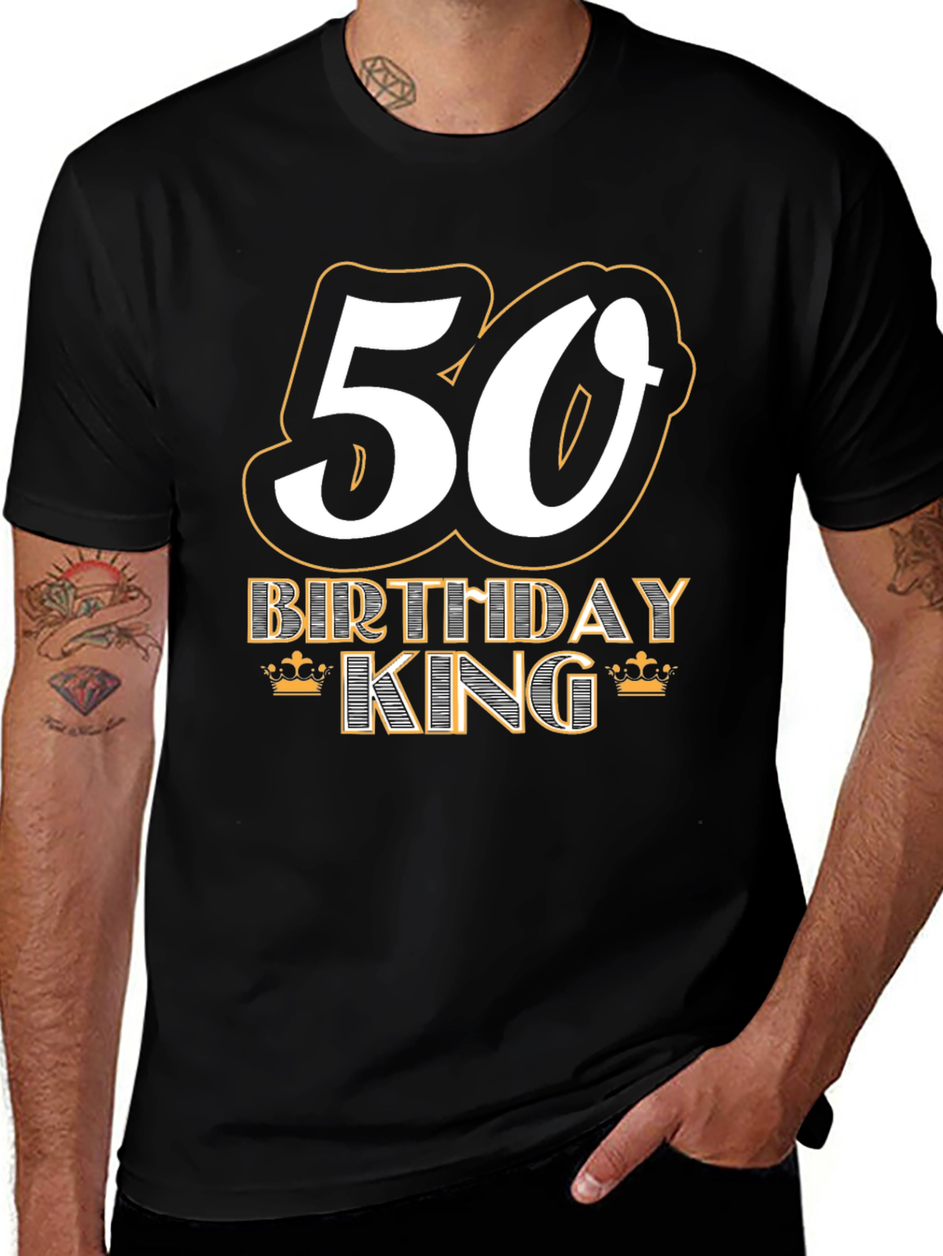 50th Birthday King T-Shirt - Black