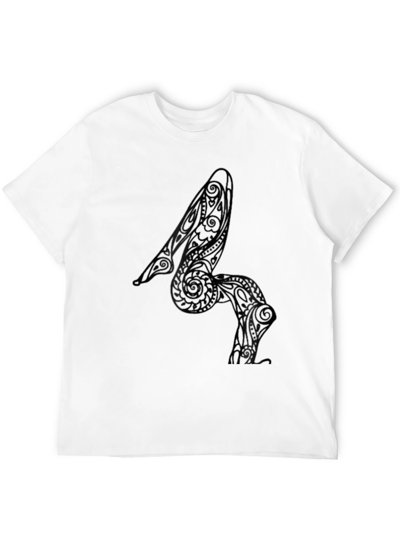 Tribal Heel Art Mens Black T-Shirt