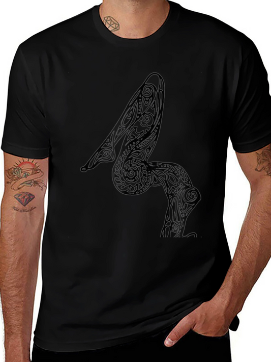 Tribal Heel Art Mens Black T-Shirt