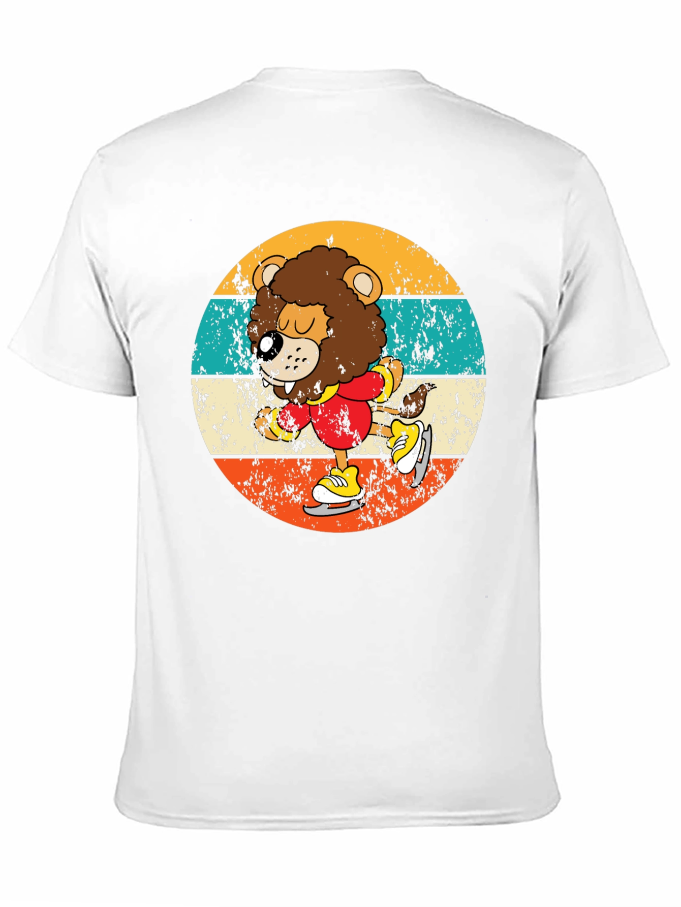 Retro Lion Ice Skating T-Shirt