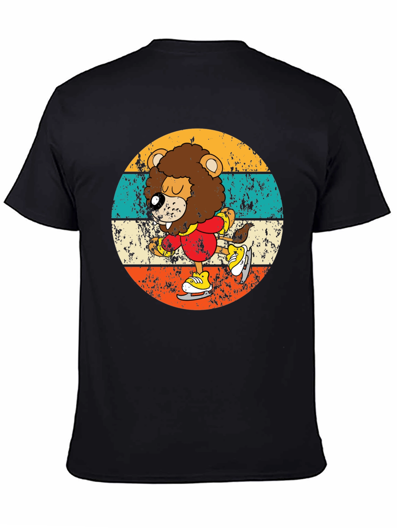 Retro Lion Ice Skating T-Shirt