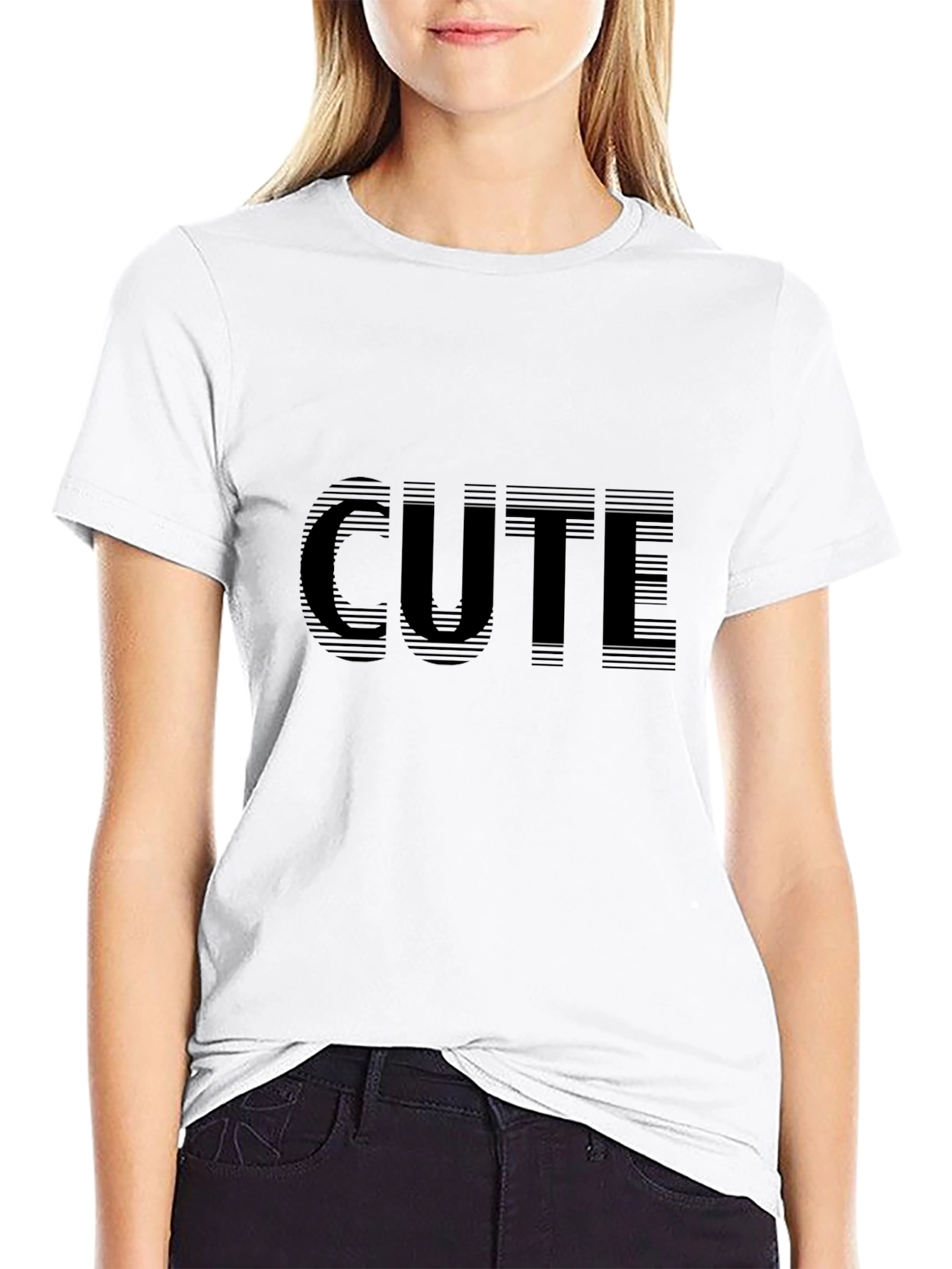 Mens Black Graphic T-Shirt - CUTE Design