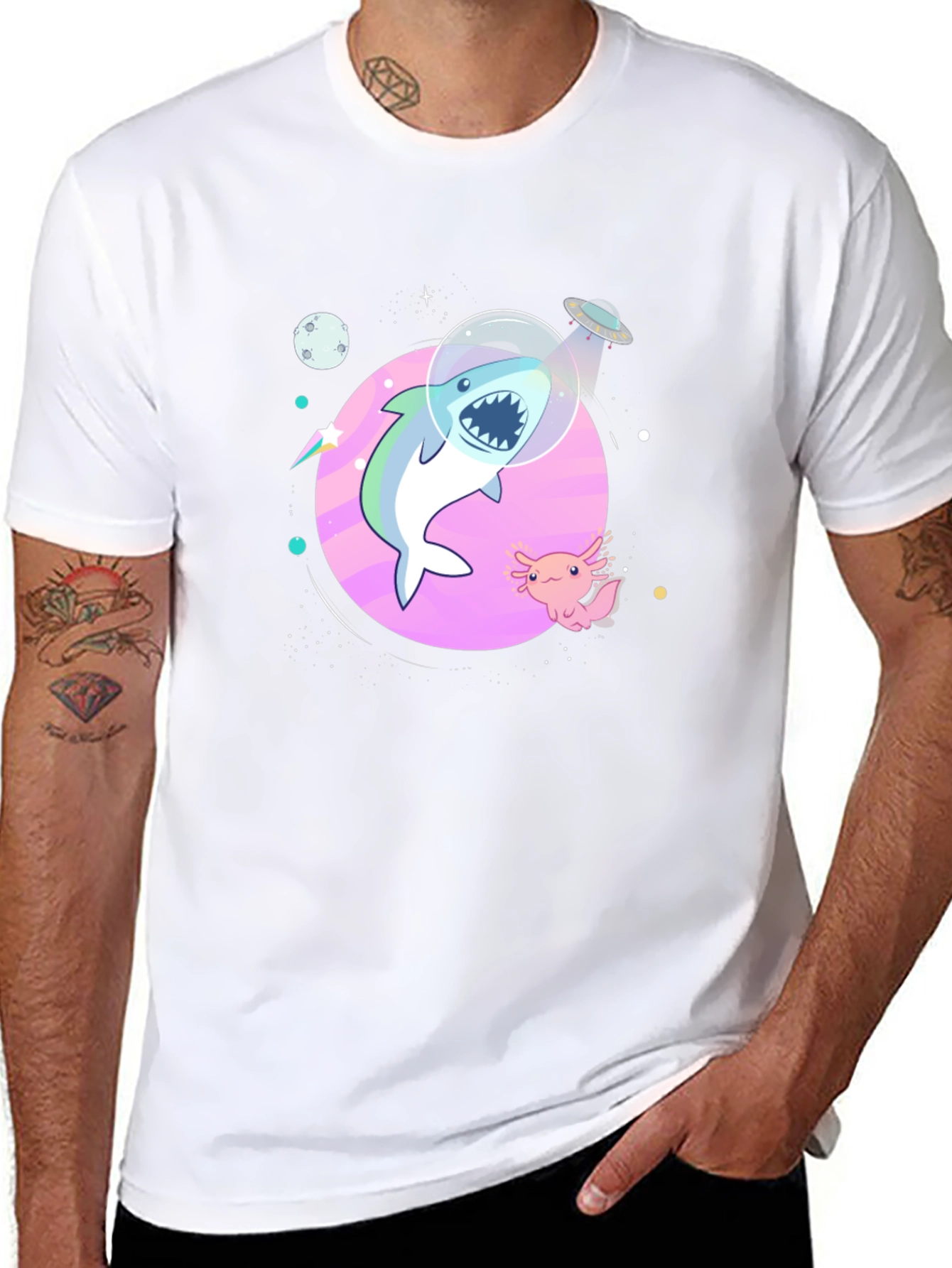Shark in Space T-Shirt - Cool Graphic Tee