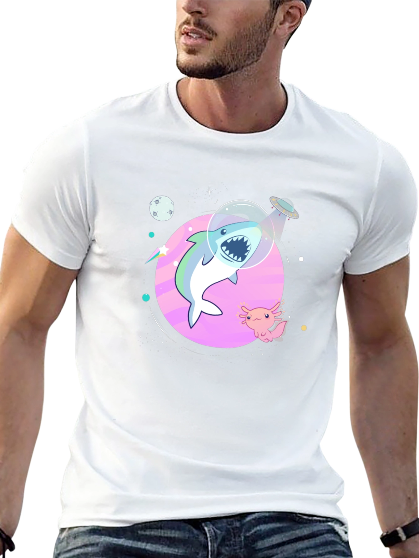 Shark in Space T-Shirt - Cool Graphic Tee