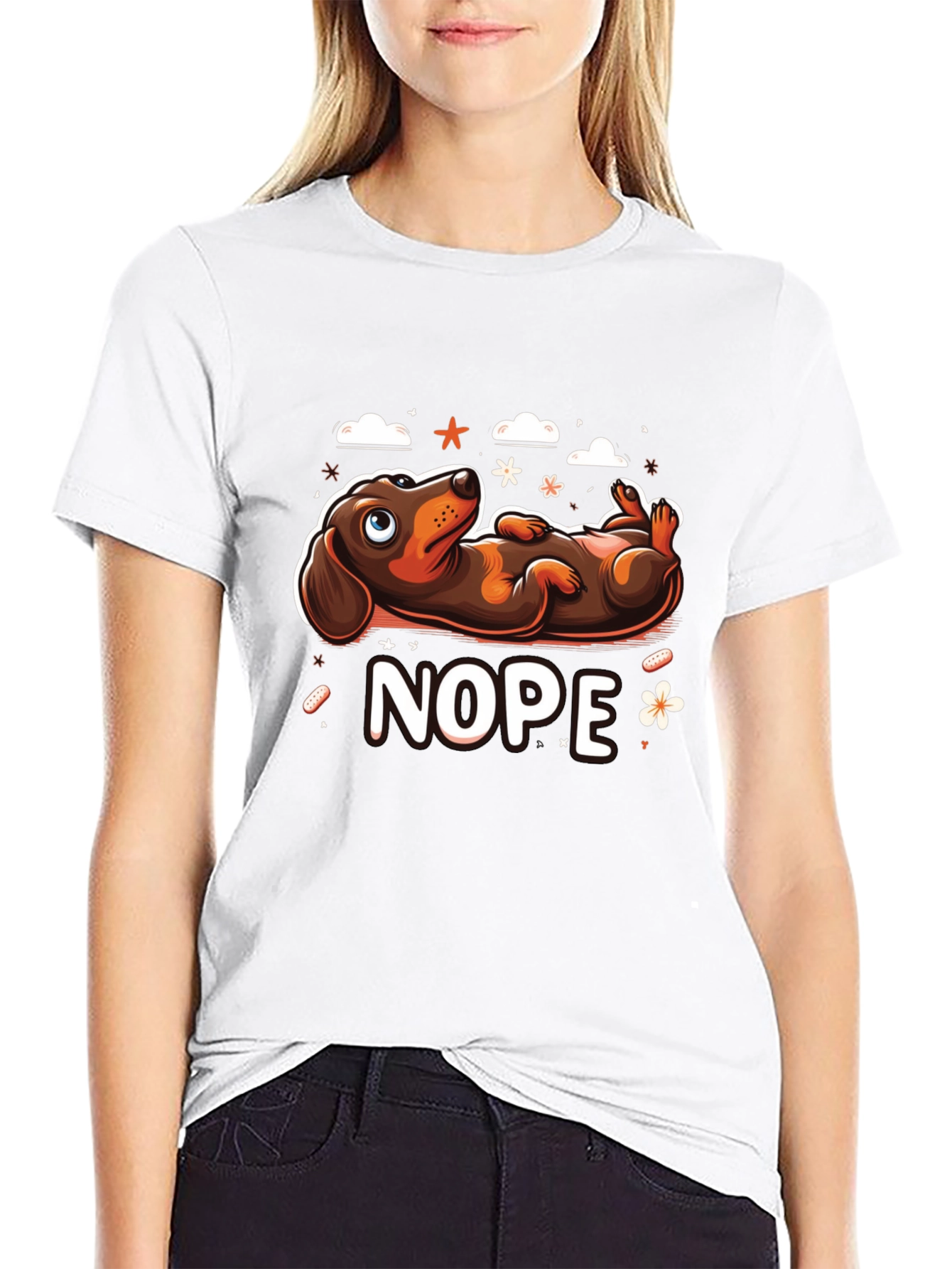 Nope Dachshund T-Shirt - Lazy Dog Graphic Tee