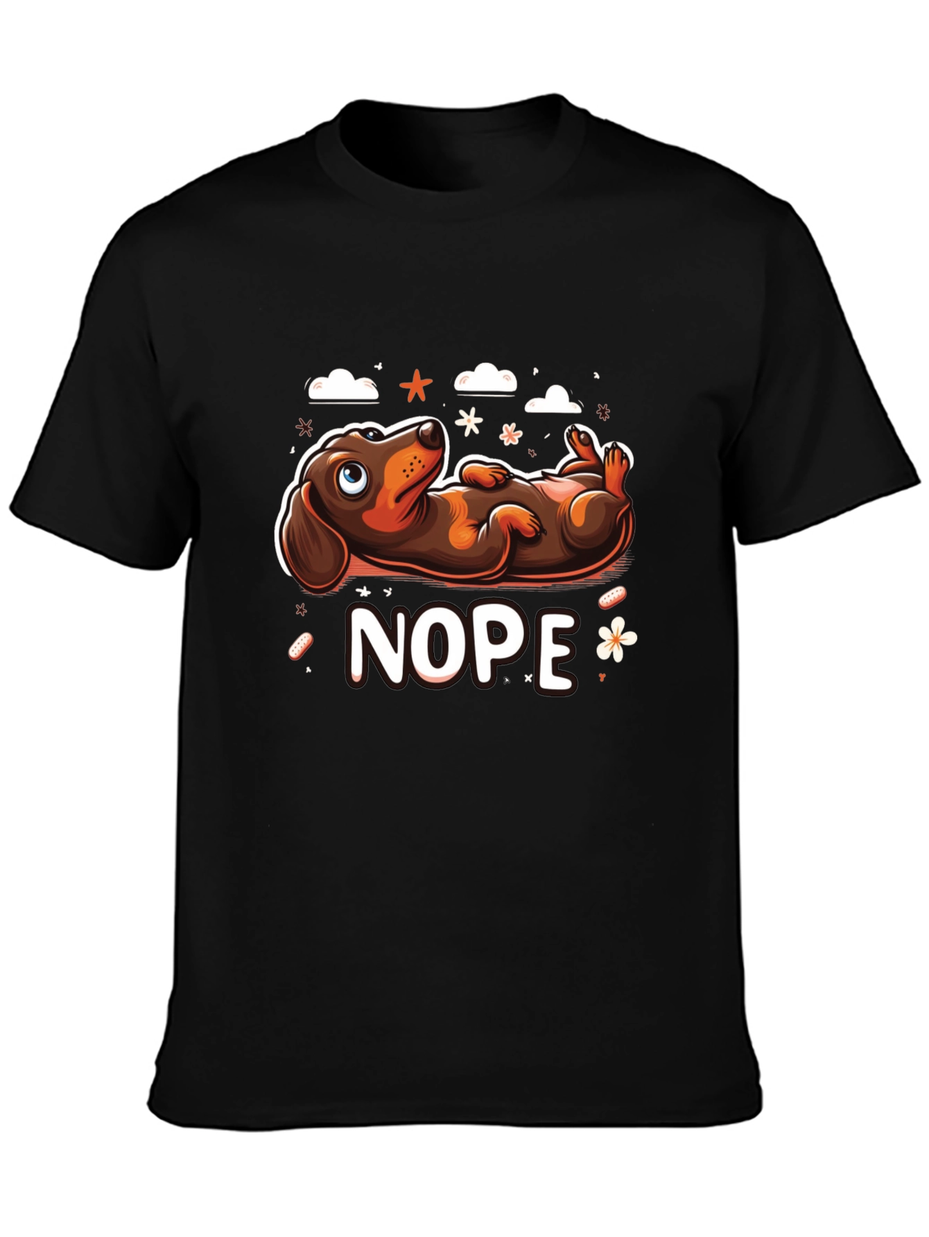 Nope Dachshund T-Shirt - Lazy Dog Graphic Tee