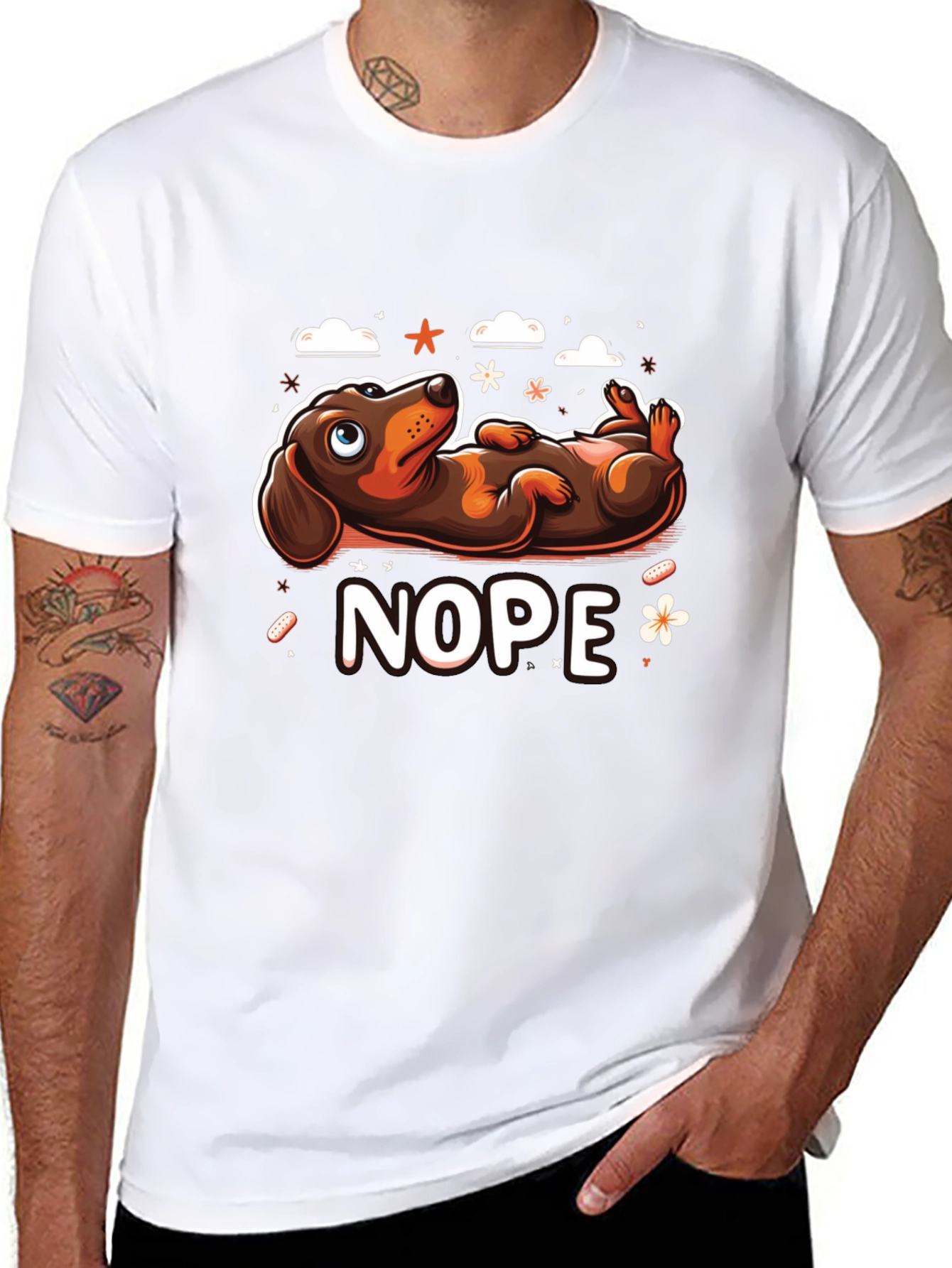 Nope Dachshund T-Shirt - Lazy Dog Graphic Tee