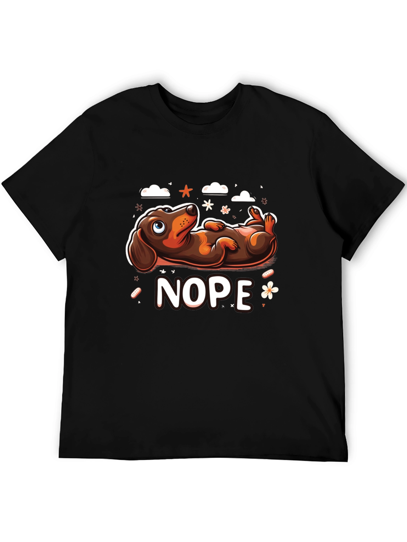 Nope Dachshund T-Shirt - Lazy Dog Graphic Tee