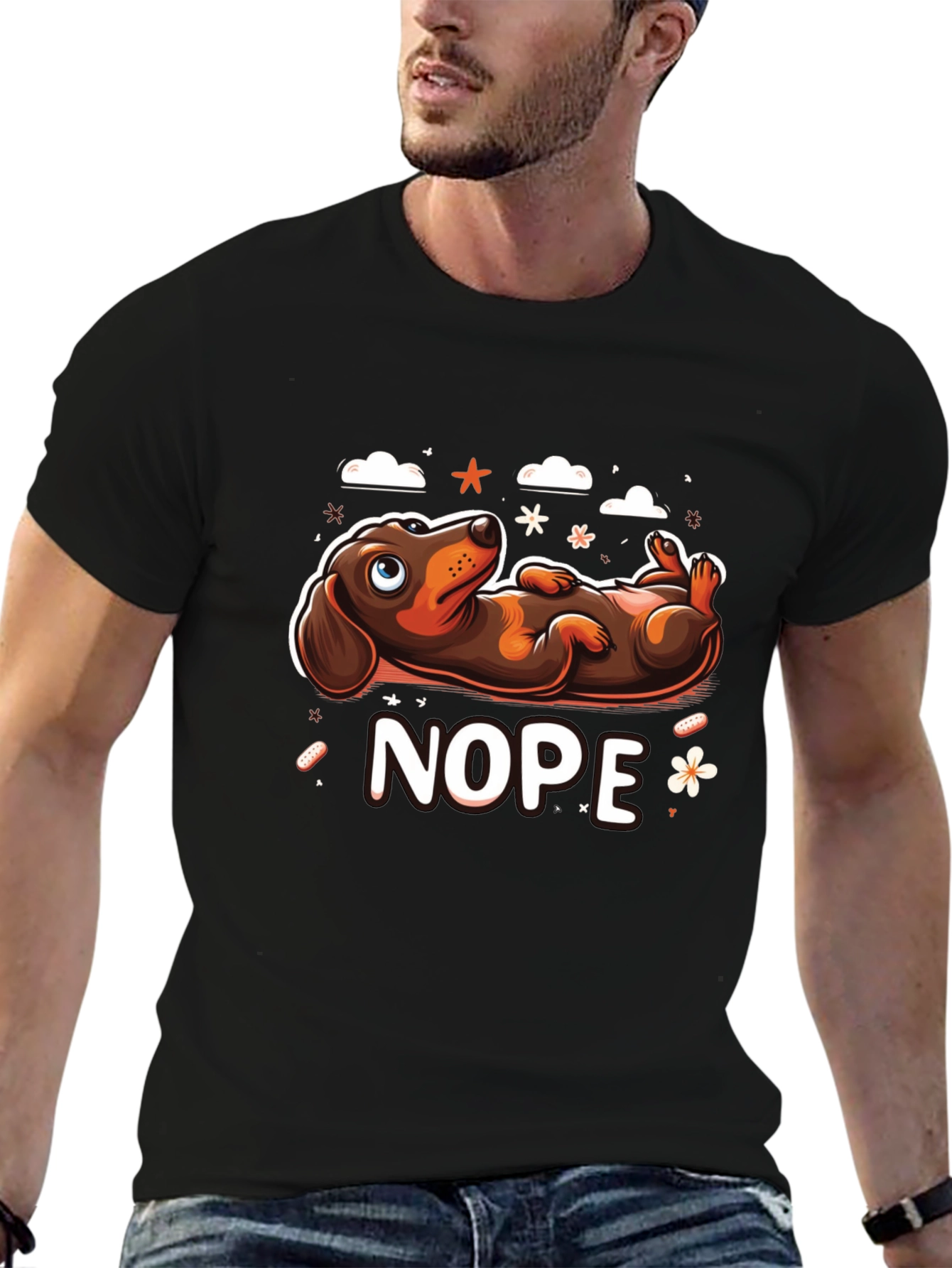 Nope Dachshund T-Shirt - Lazy Dog Graphic Tee