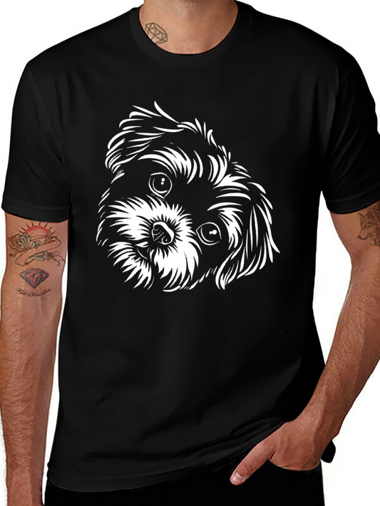 Cute Dog Graphic Tee - Black T-Shirt