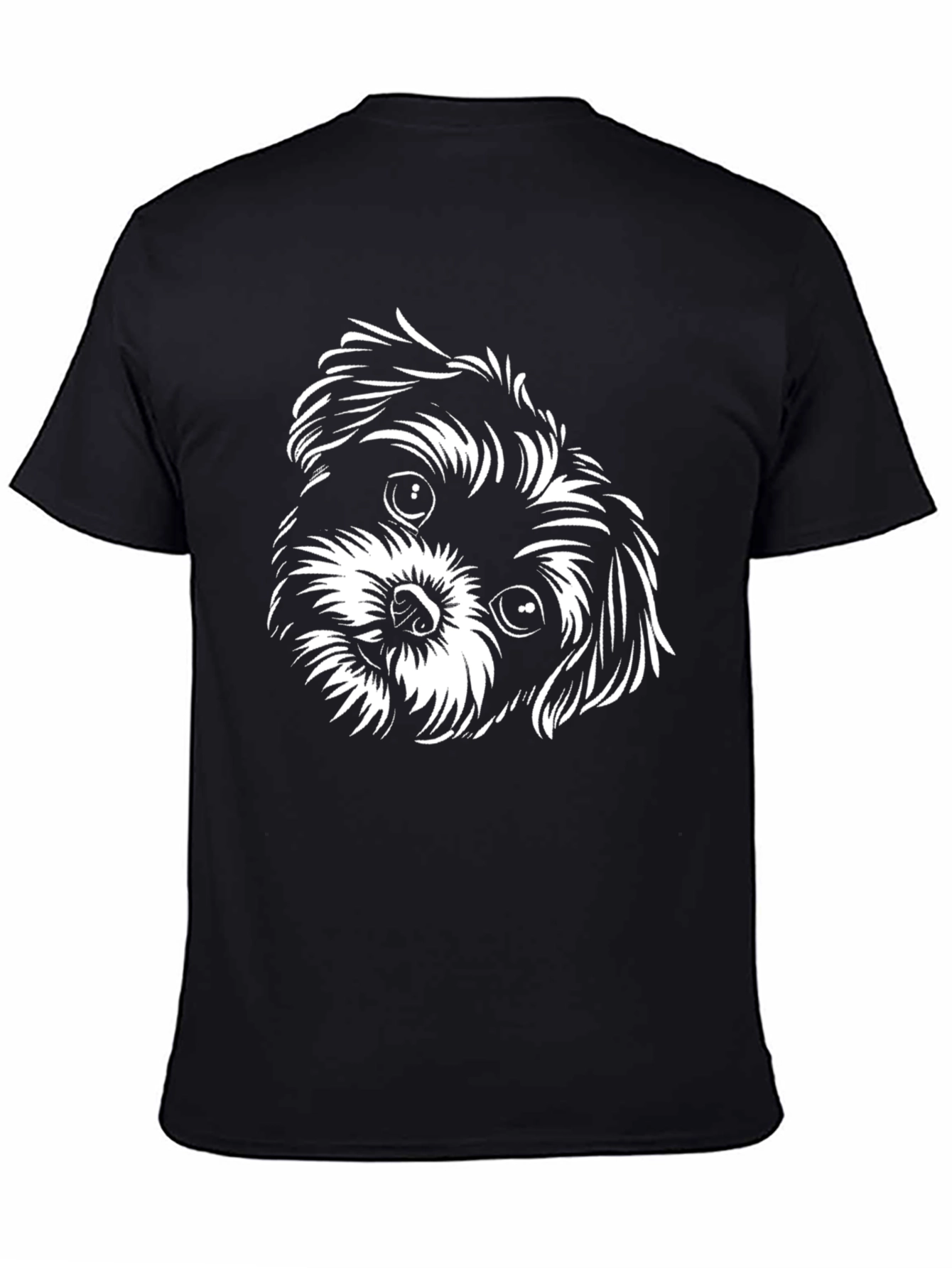 Cute Dog Graphic Tee - Black T-Shirt