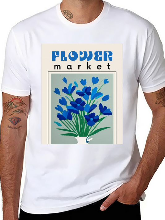 Flower Market Graphic Tee - Vintage Inspired Floral Shirt