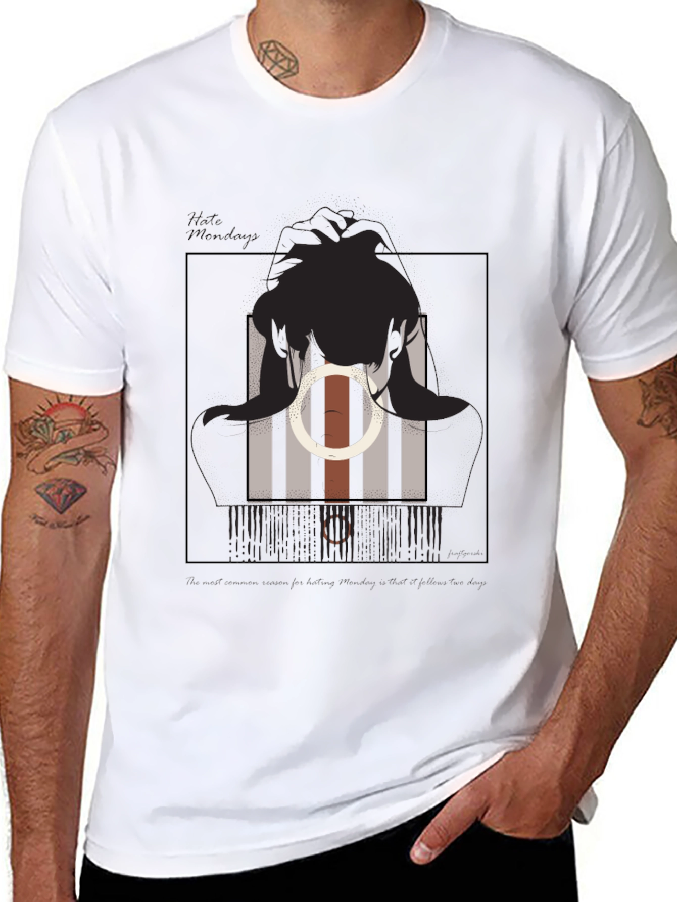 Abstract Silhouette Graphic Tee - Modern Style